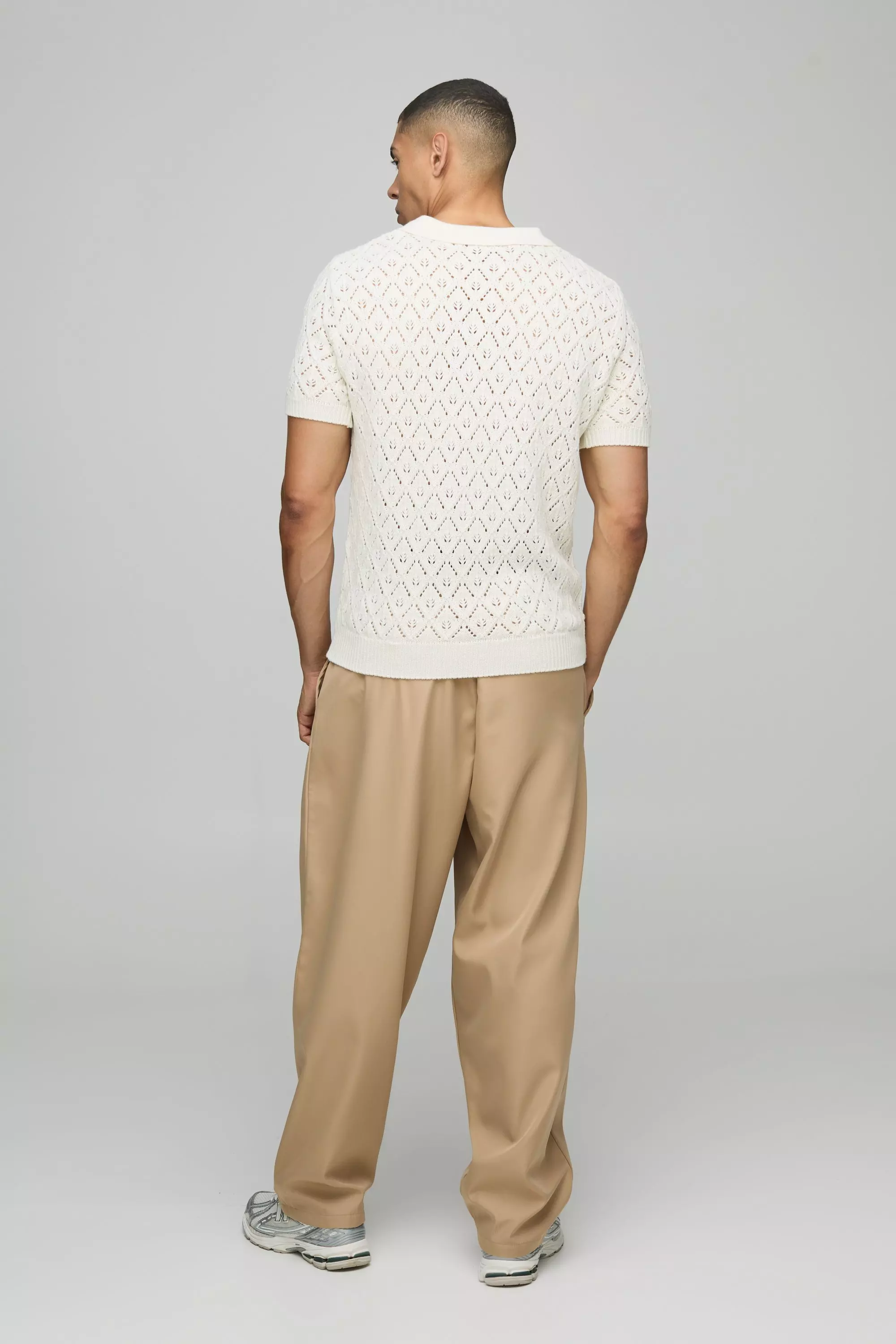 Elasticated Waist Balloon Fit Pleated Front Pants | boohooMAN USA