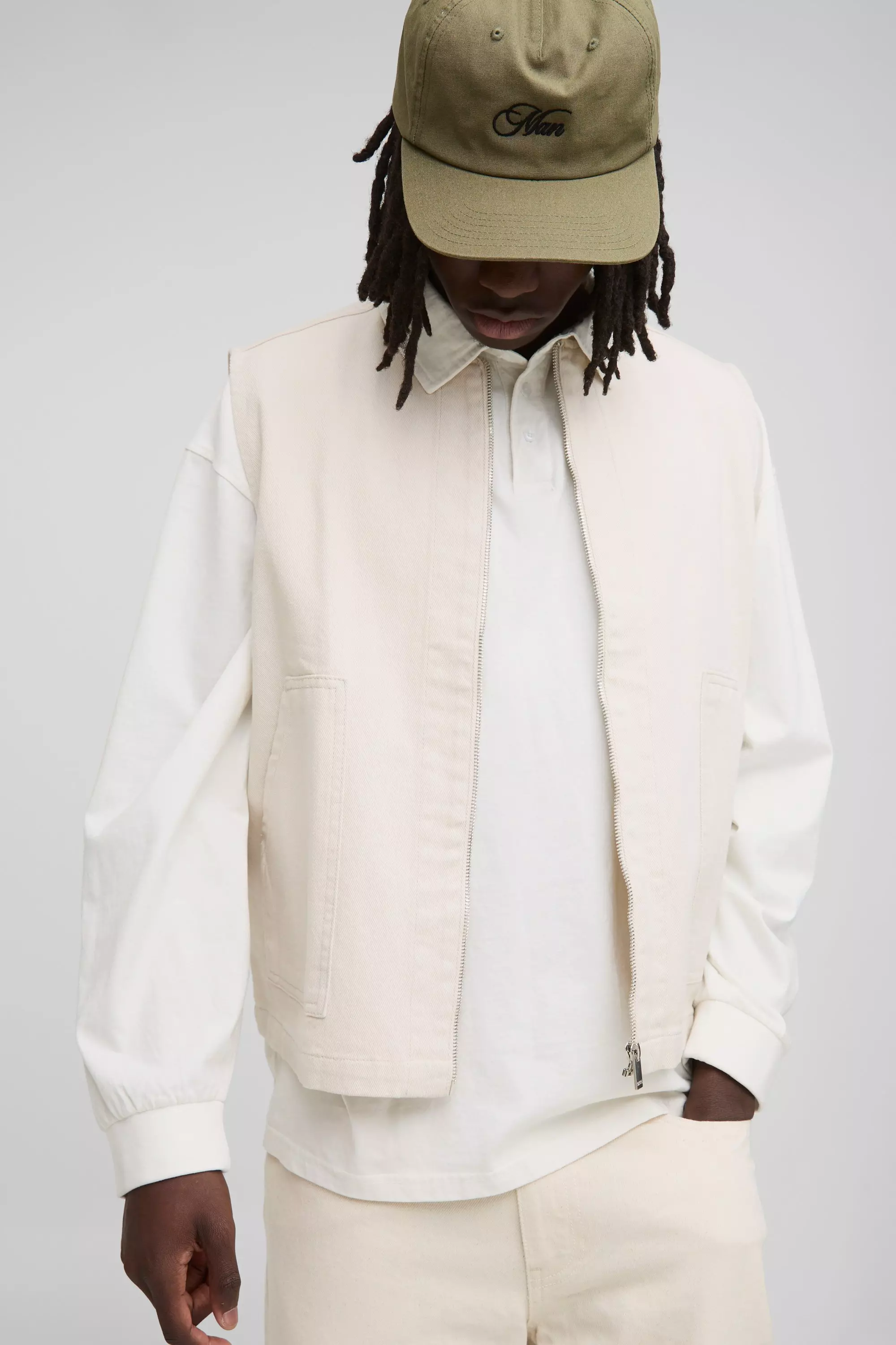 Denim Carpenter Ecru Vest Ecru