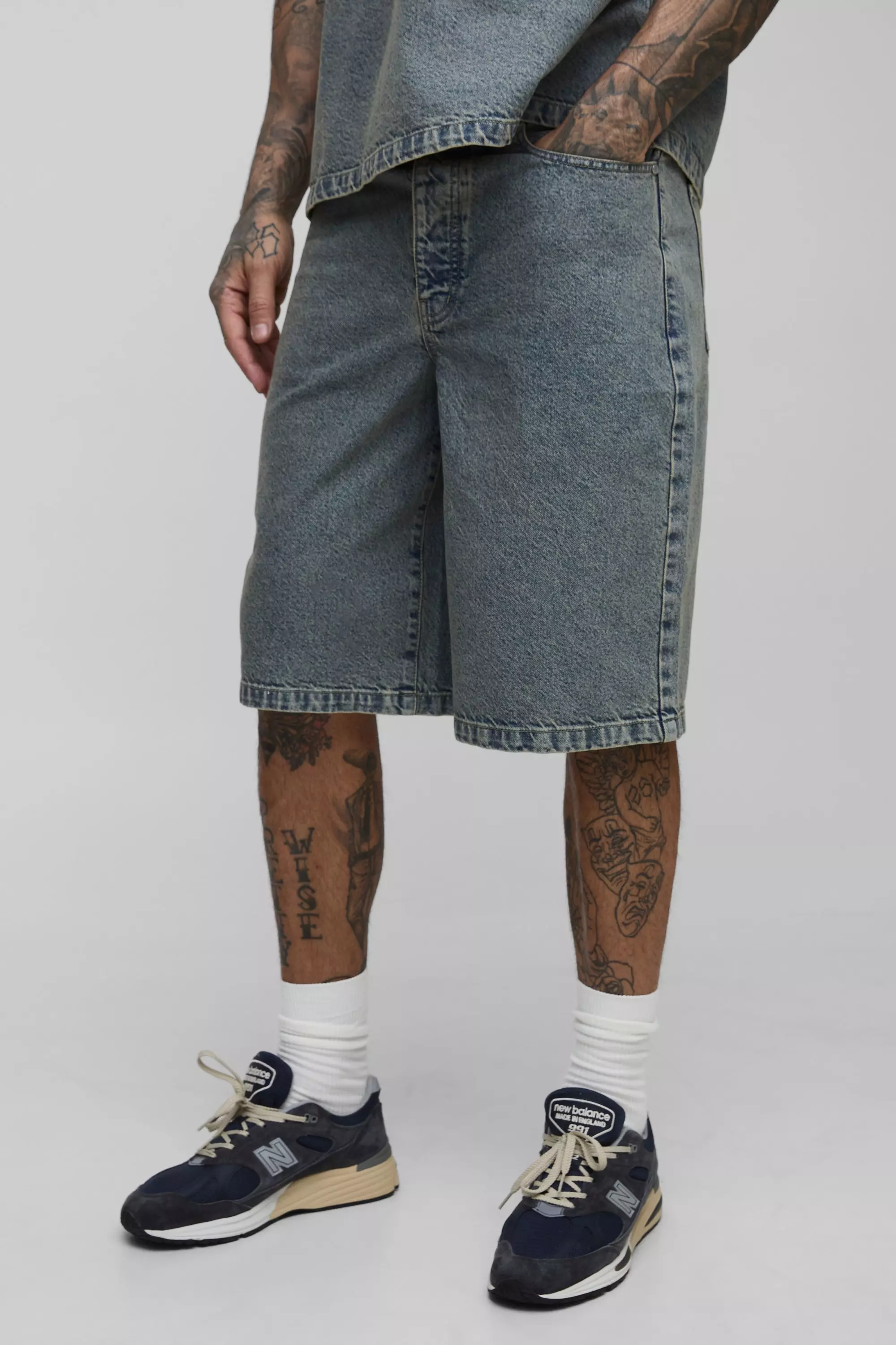 Tall Relaxed Denim Jorts in Antique Wash Antique wash