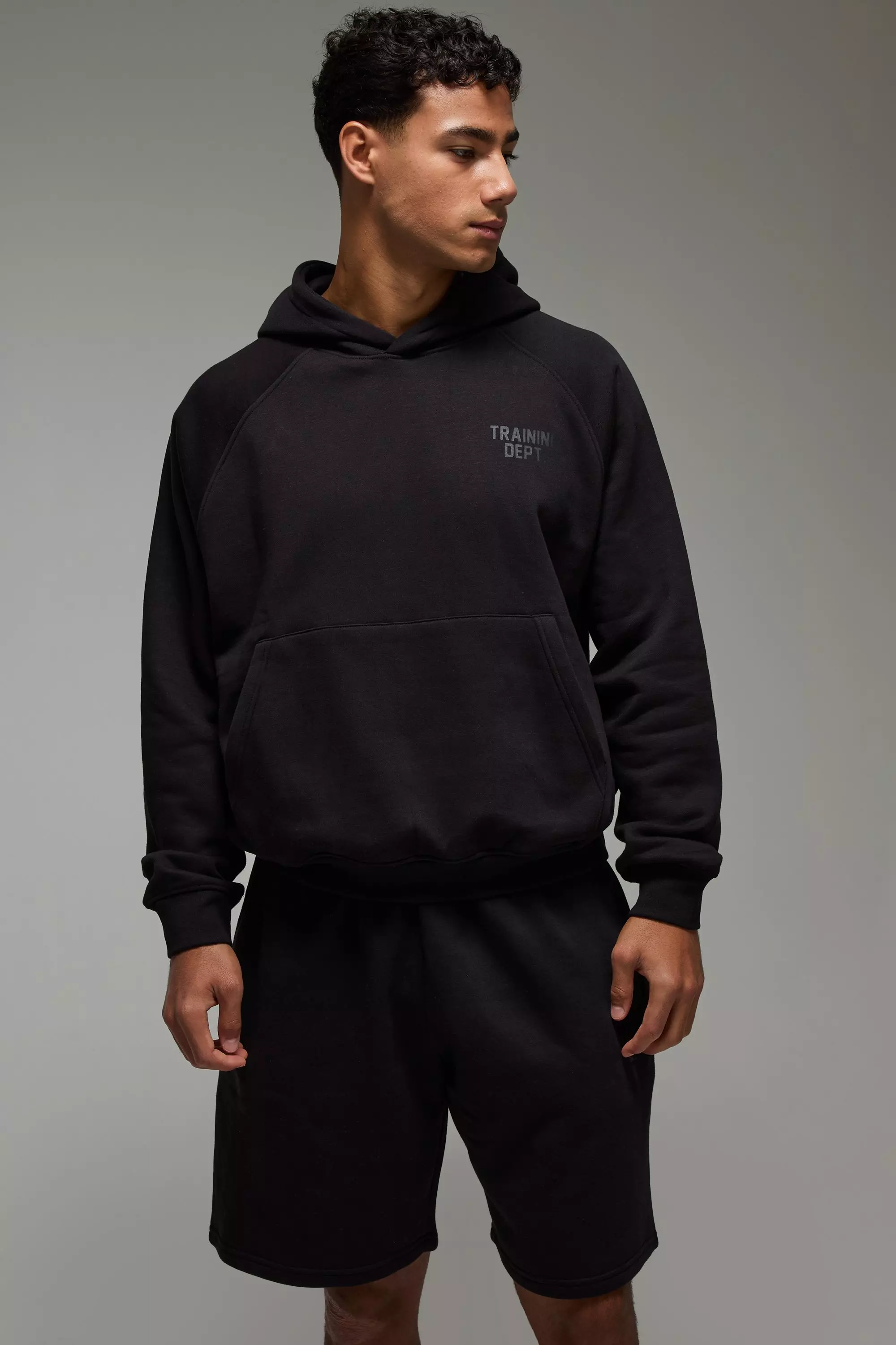 Man Active Training Dept Boxy Embossed Short Tracksuit