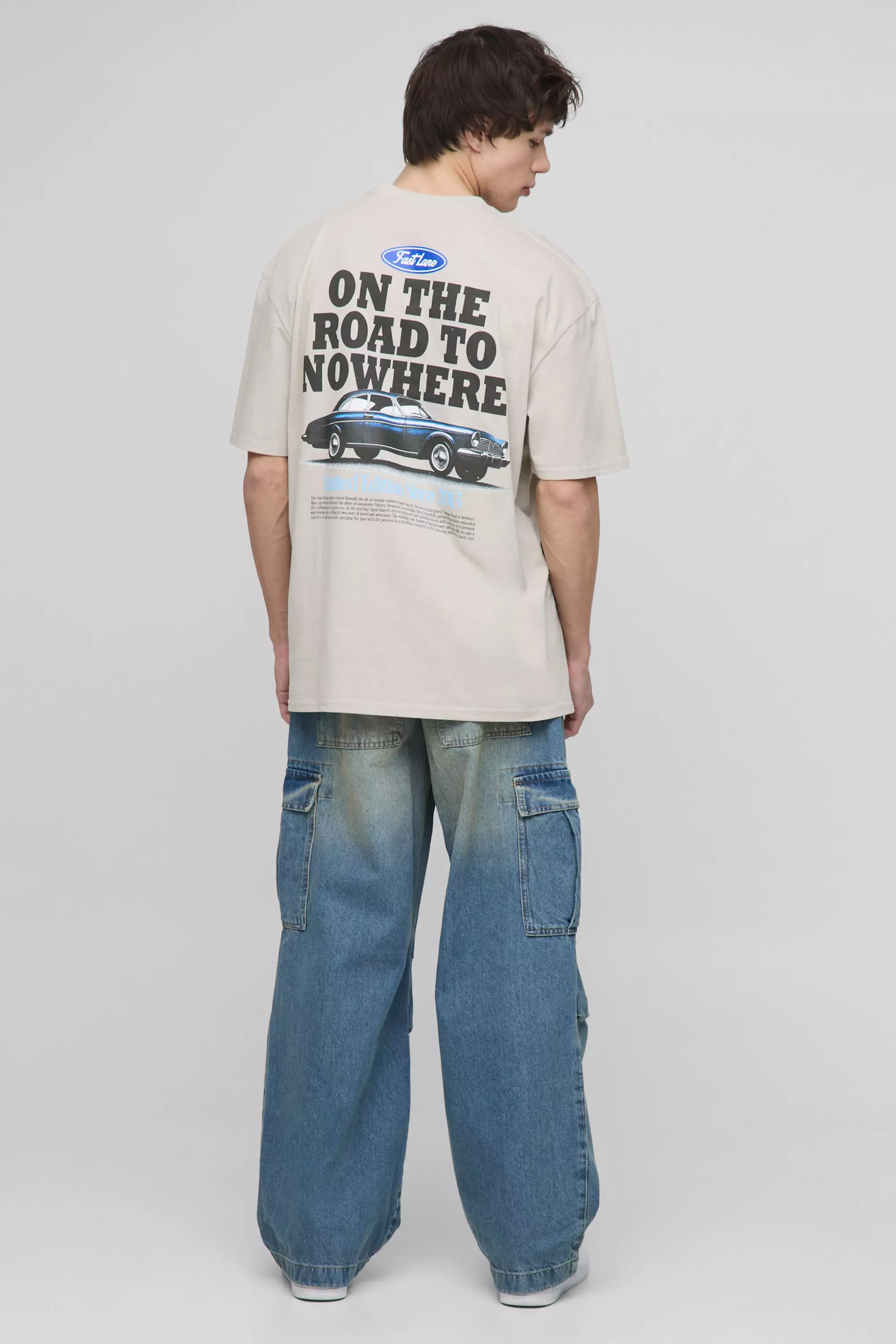 Stone Tall Car Graphic Oversized T-Shirt alternative image
