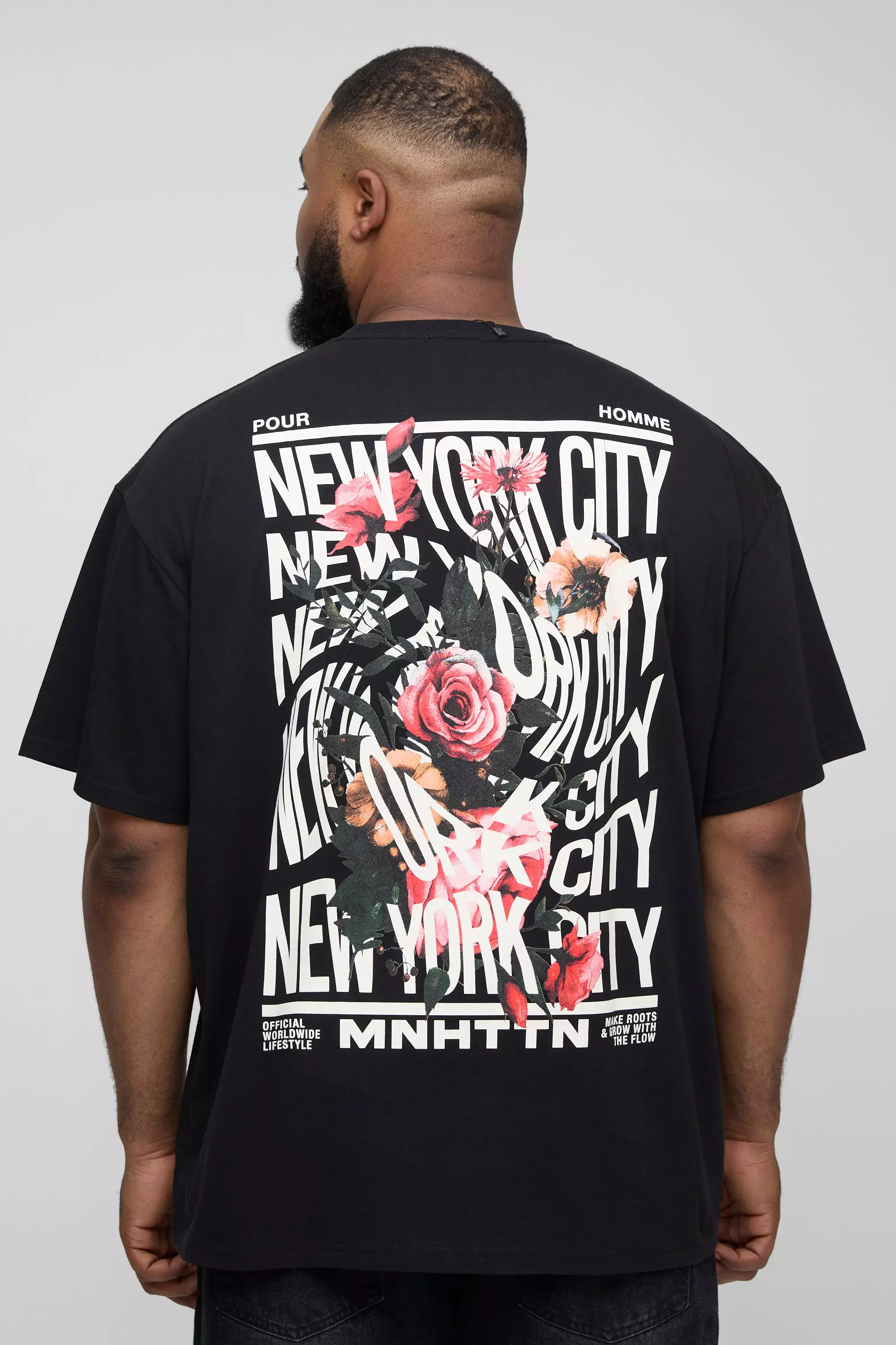 Black Plus Oversized New York T-Shirt Met Print alternatieve afbeelding