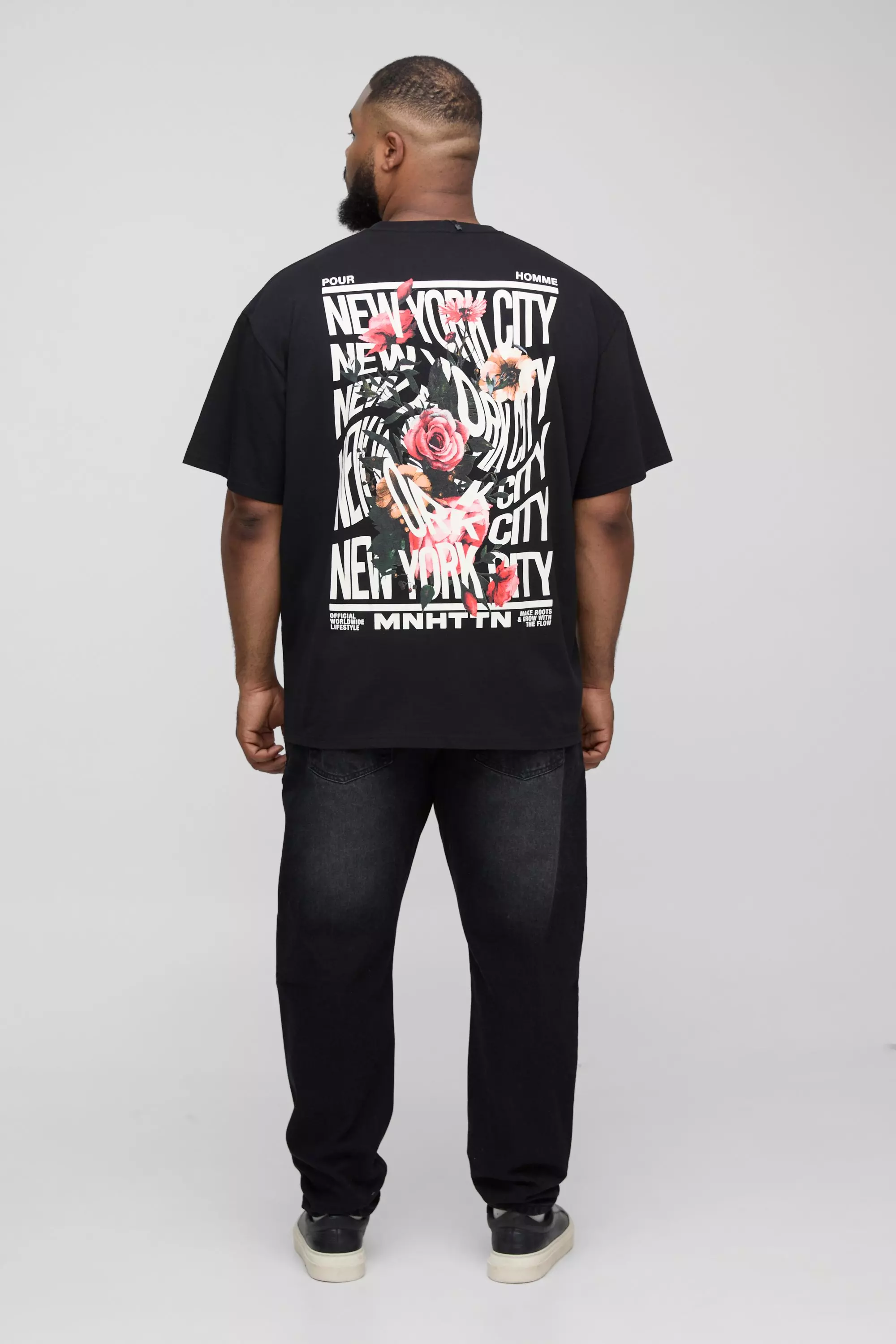 Black Plus Oversized New York T-Shirt Met Print alternatieve afbeelding