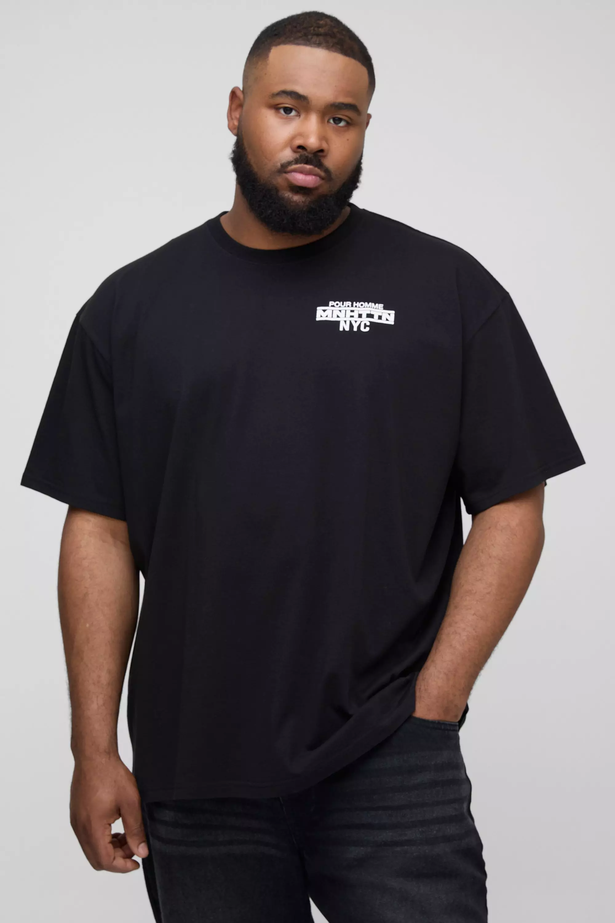 Black Plus Oversized New York T-Shirt Met Print alternatieve afbeelding