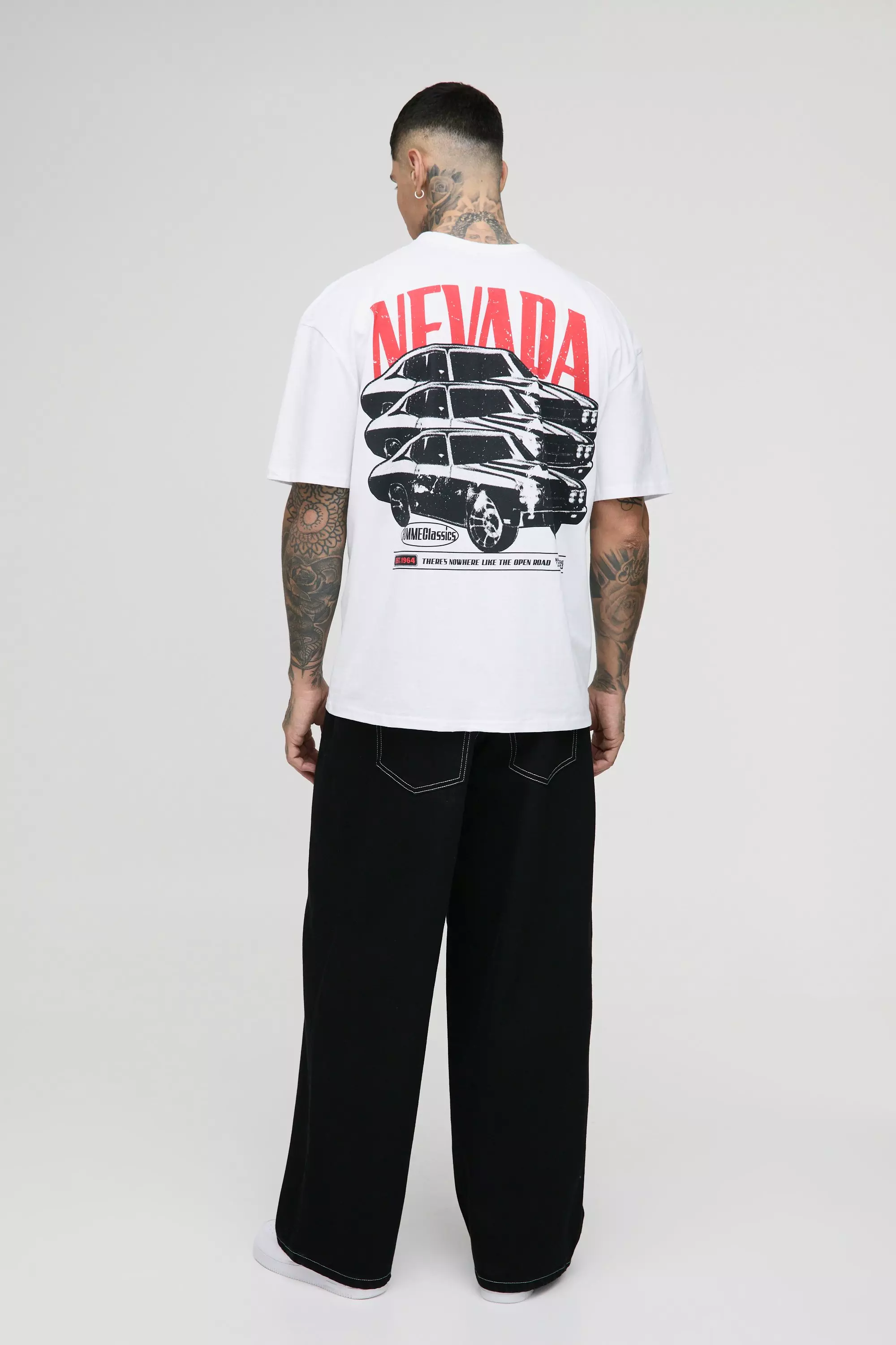 Tall Oversized Nevada Car Graphic T-Shirt | boohooMAN USA