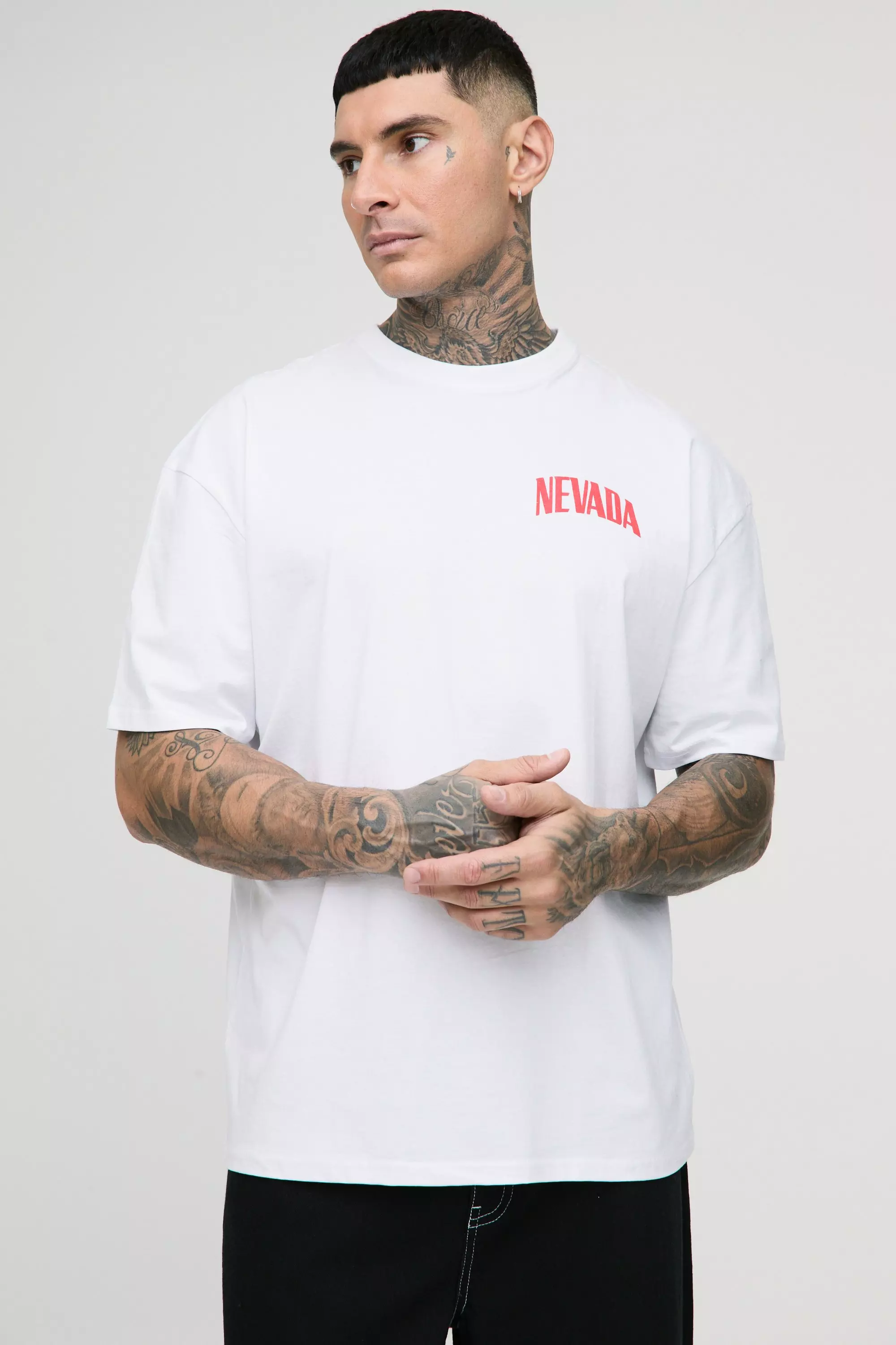 Tall Oversized Nevada Car Graphic T-Shirt | boohooMAN USA
