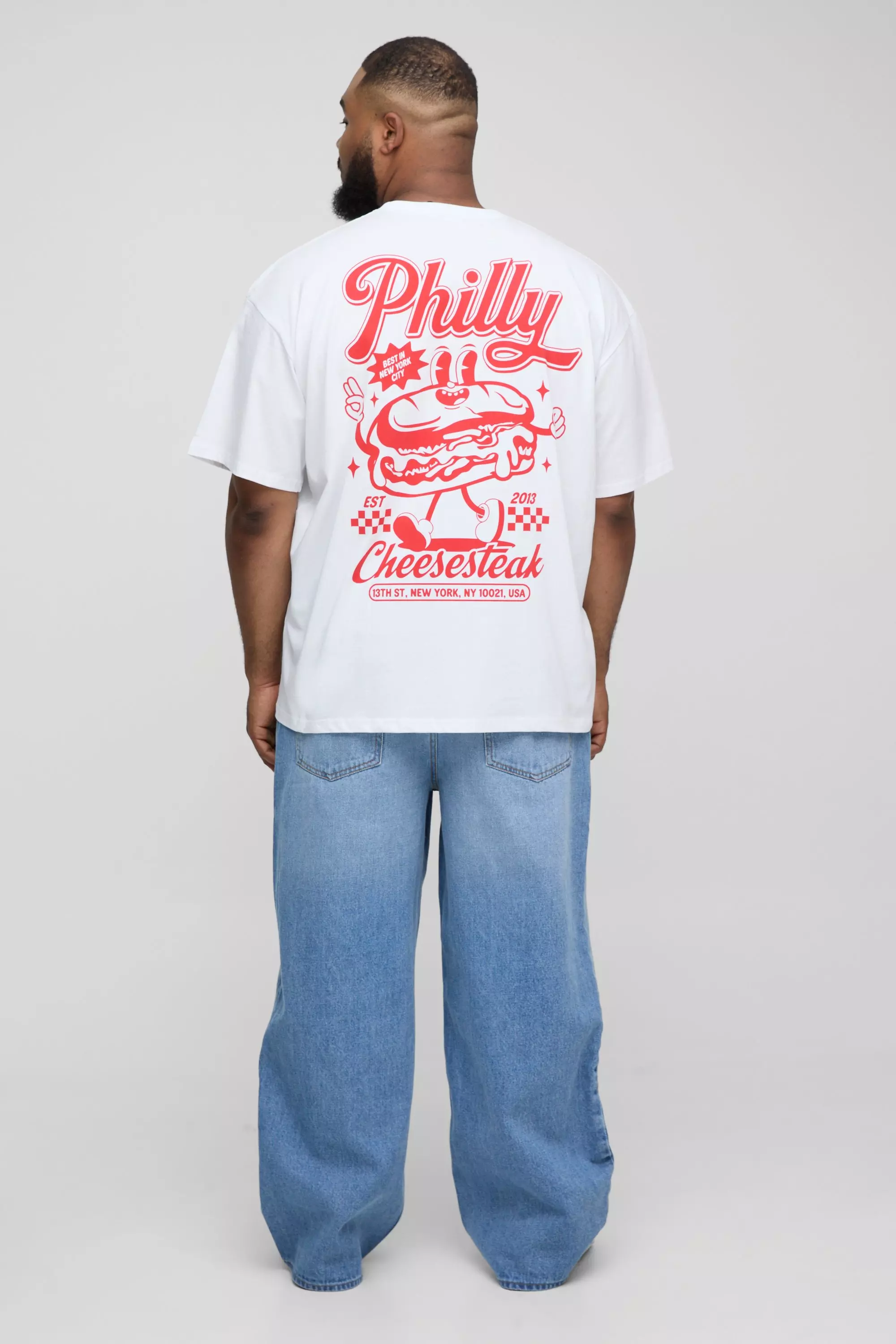 White Plus Oversized T-Shirt Met Print alternatieve afbeelding
