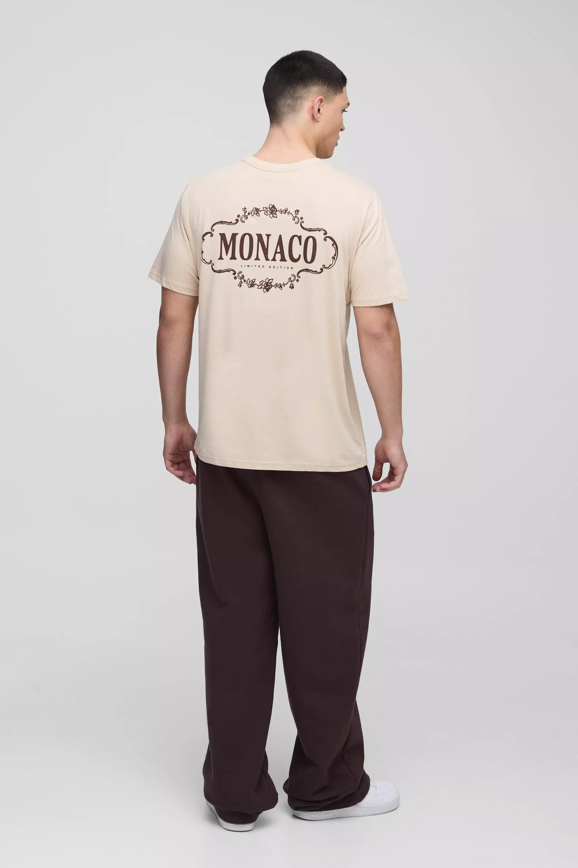 ★boohoo★デラックス MONACO プリント Tシャツ(送料込) Regular Fit Monaco Print T-Shirt | boohooMAN USA