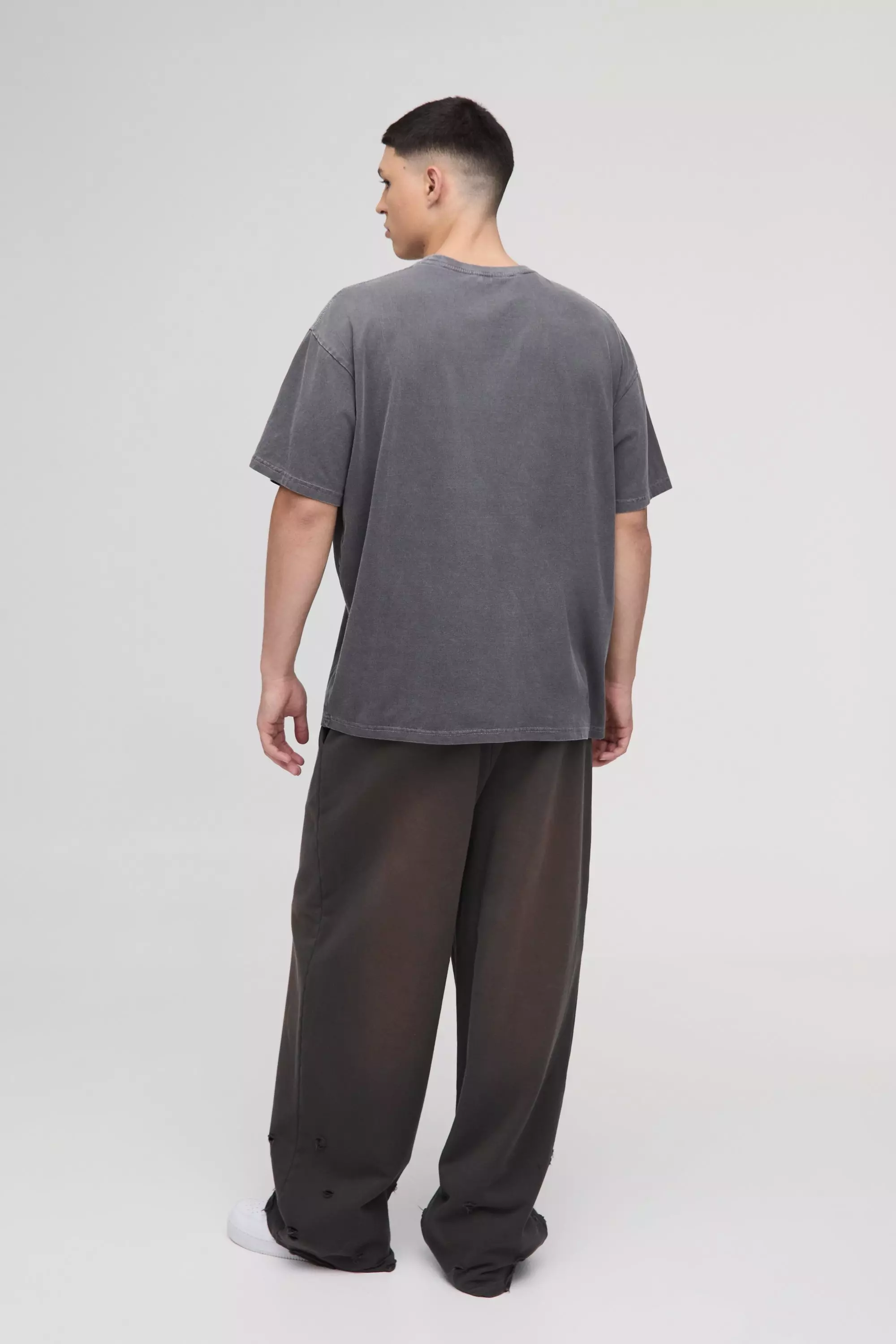Charcoal Oversized Gebleekt Renaissance Cherub T-Shirt alternatieve afbeelding