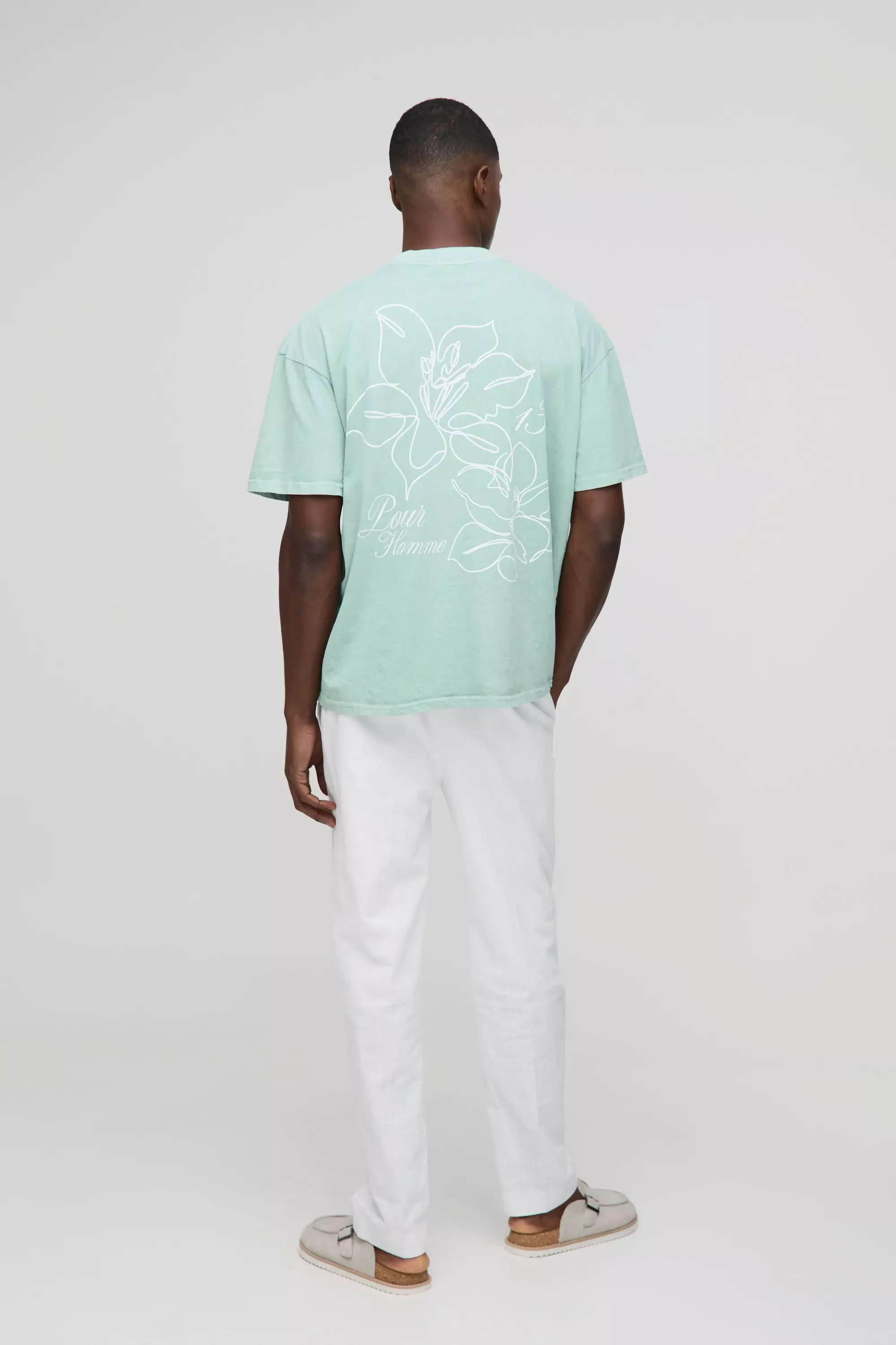 Oversize T-Shirt mit floralem Print, Sage alternatives Bild