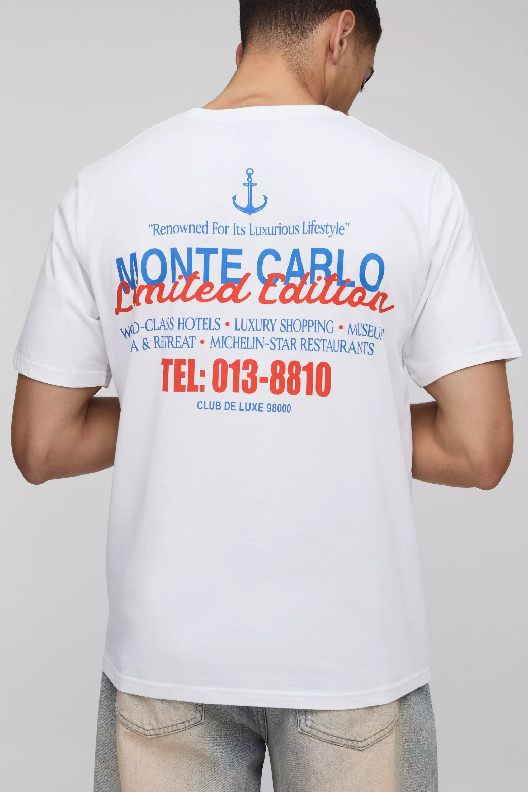 White Nautisch Monte Carlo T-Shirt alternatieve afbeelding