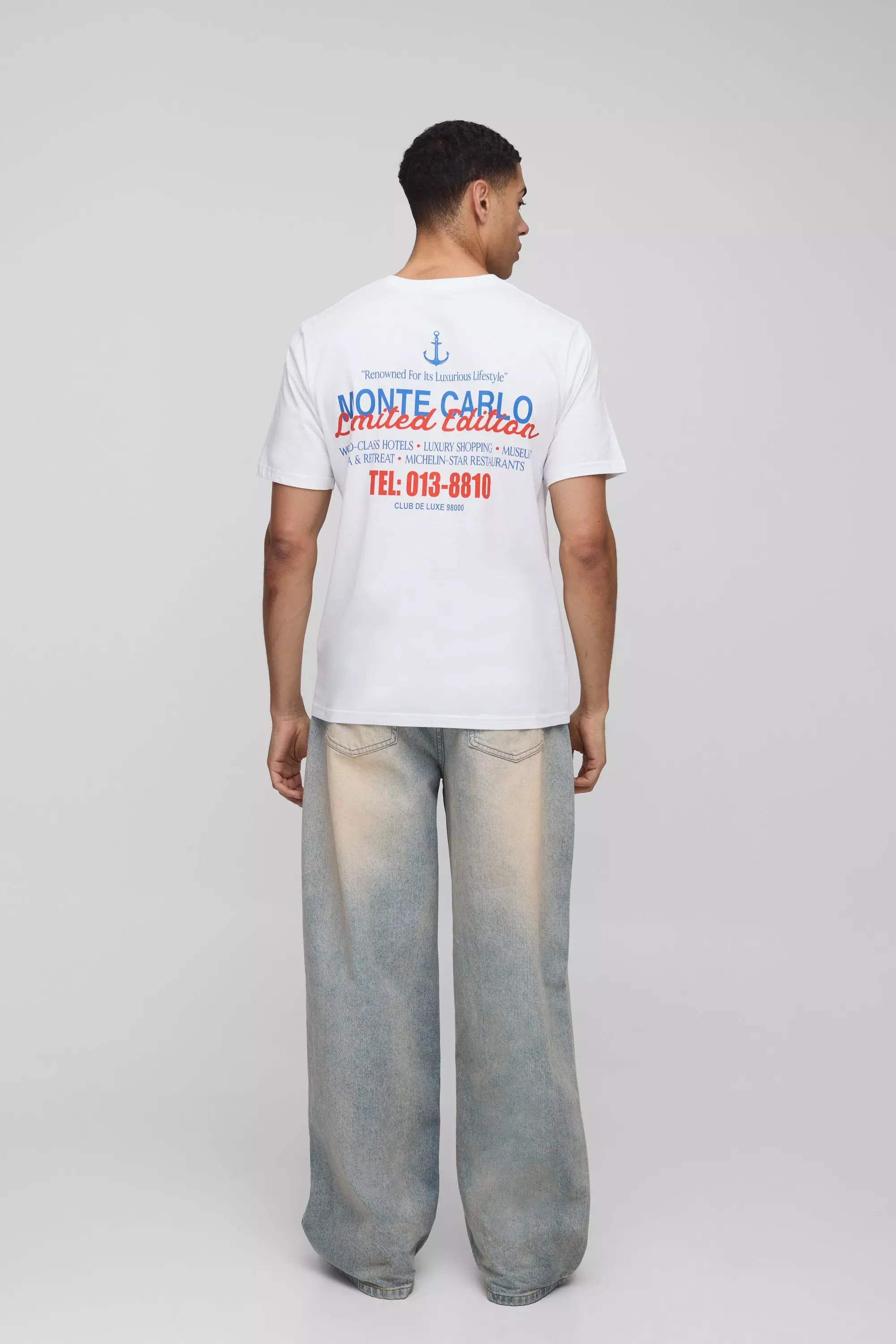 White Nautisch Monte Carlo T-Shirt alternatieve afbeelding