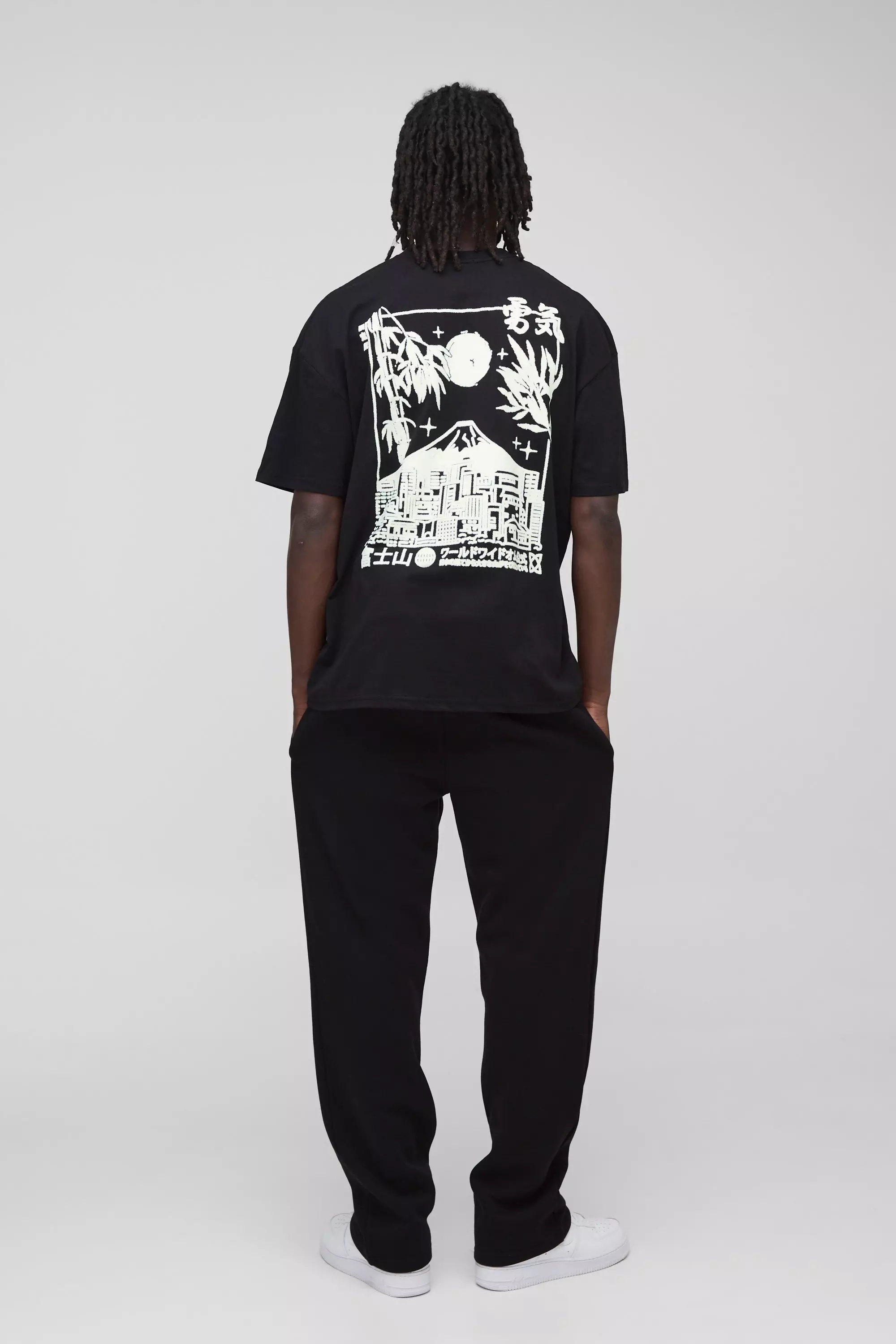 T-shirt oversize à imprimé volcan, Black autre image