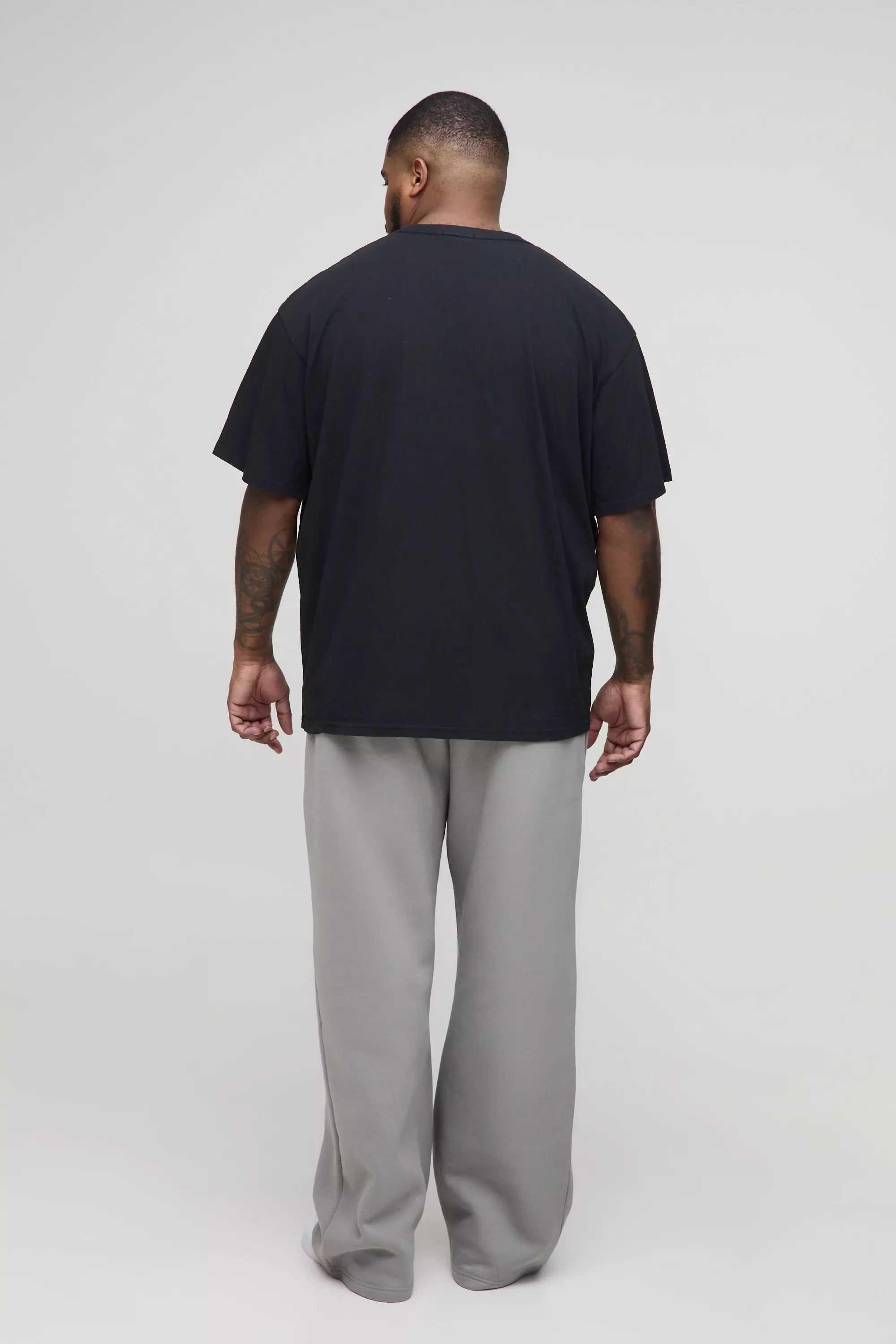 Grande taille - T-shirt oversize imprimé moto, Black autre image