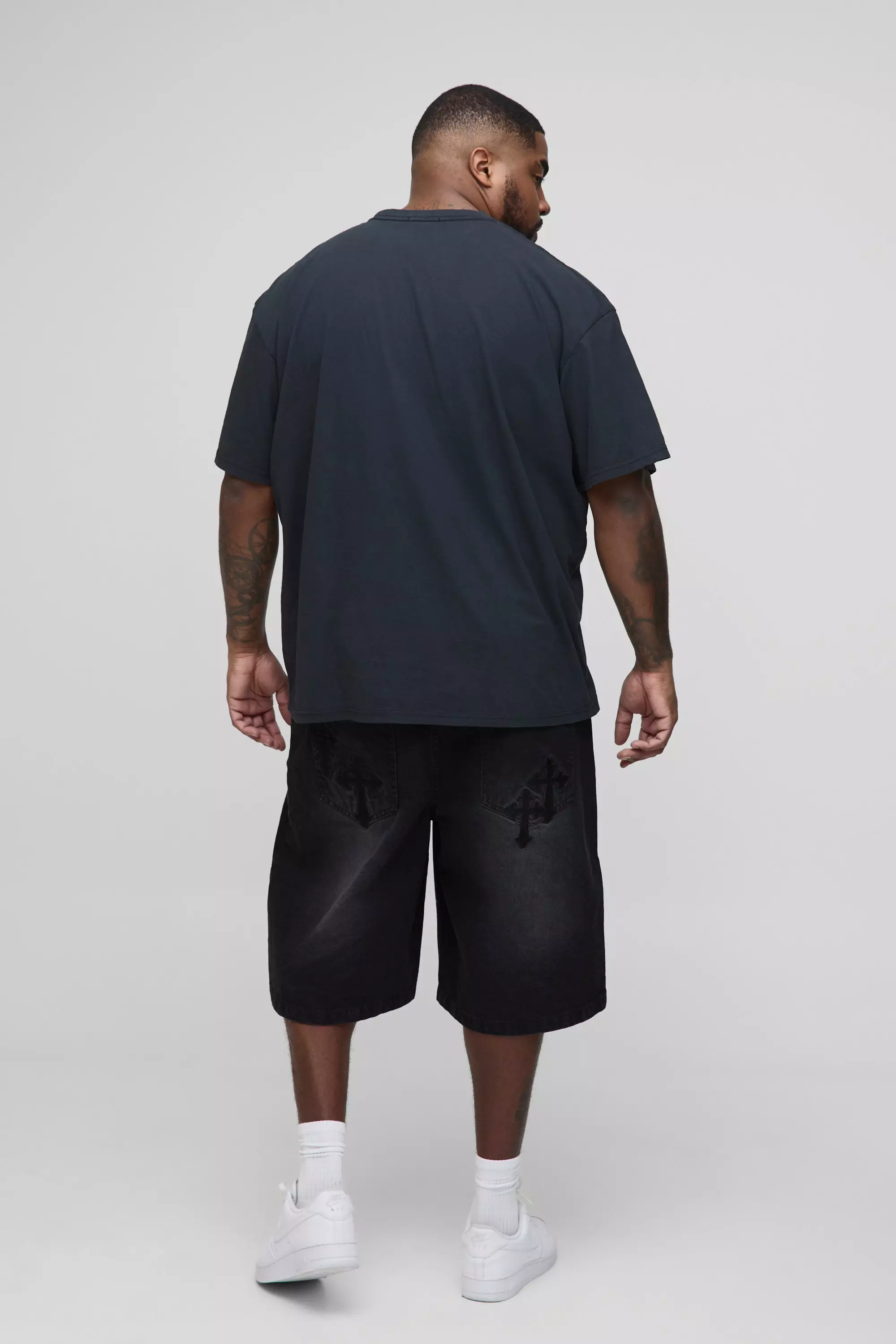 Grande taille - T-shirt oversize à imprimé Doberman, Black autre image