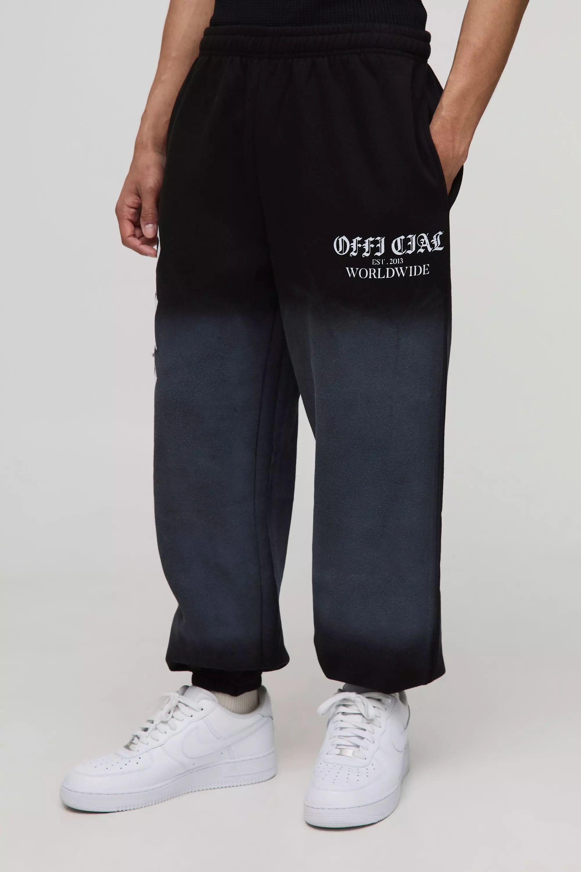 Relaxed Official Spray Wash Joggers Black