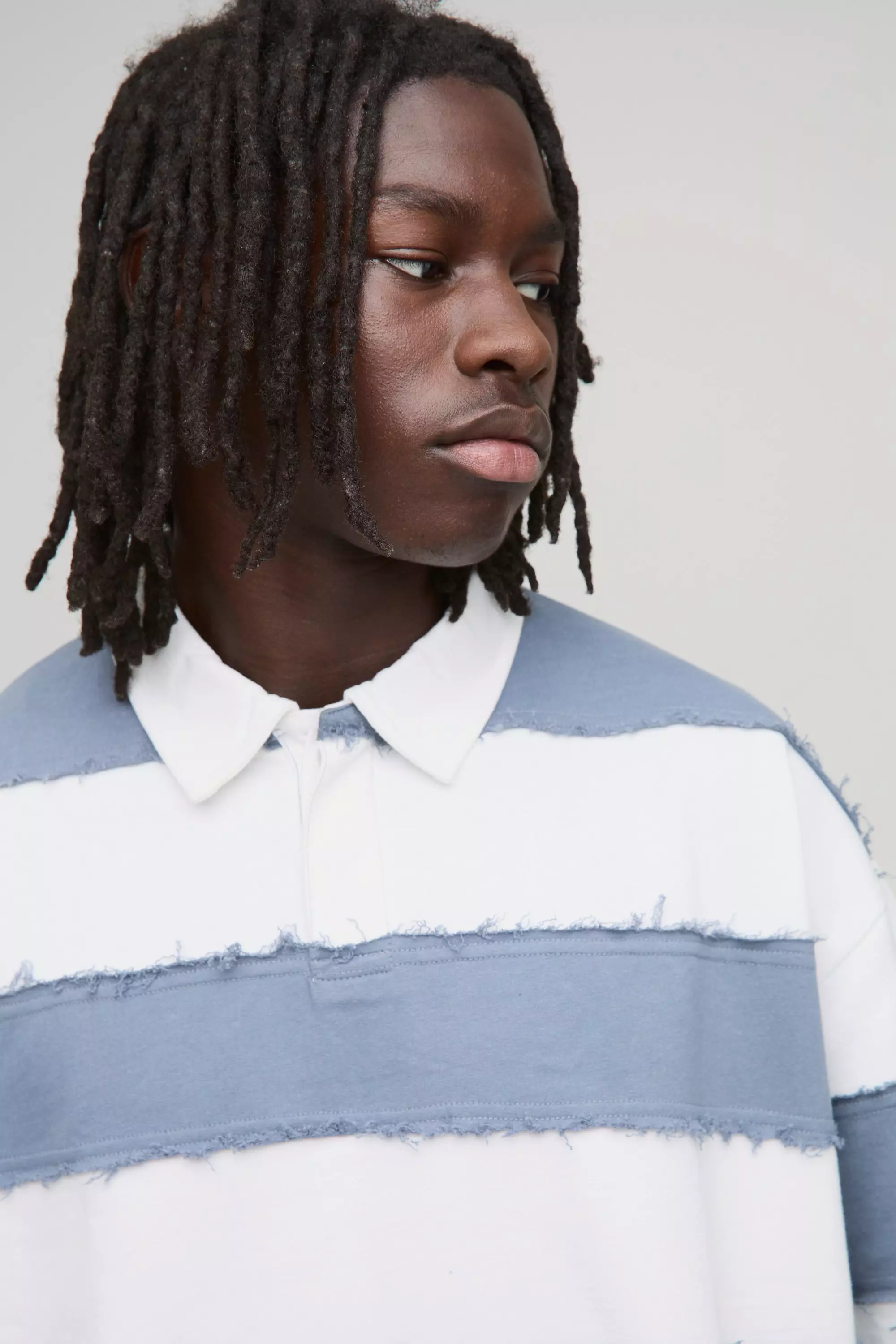 Oversized Boxy Distressed Short Sleeve Rugby Polo | boohooMAN USA