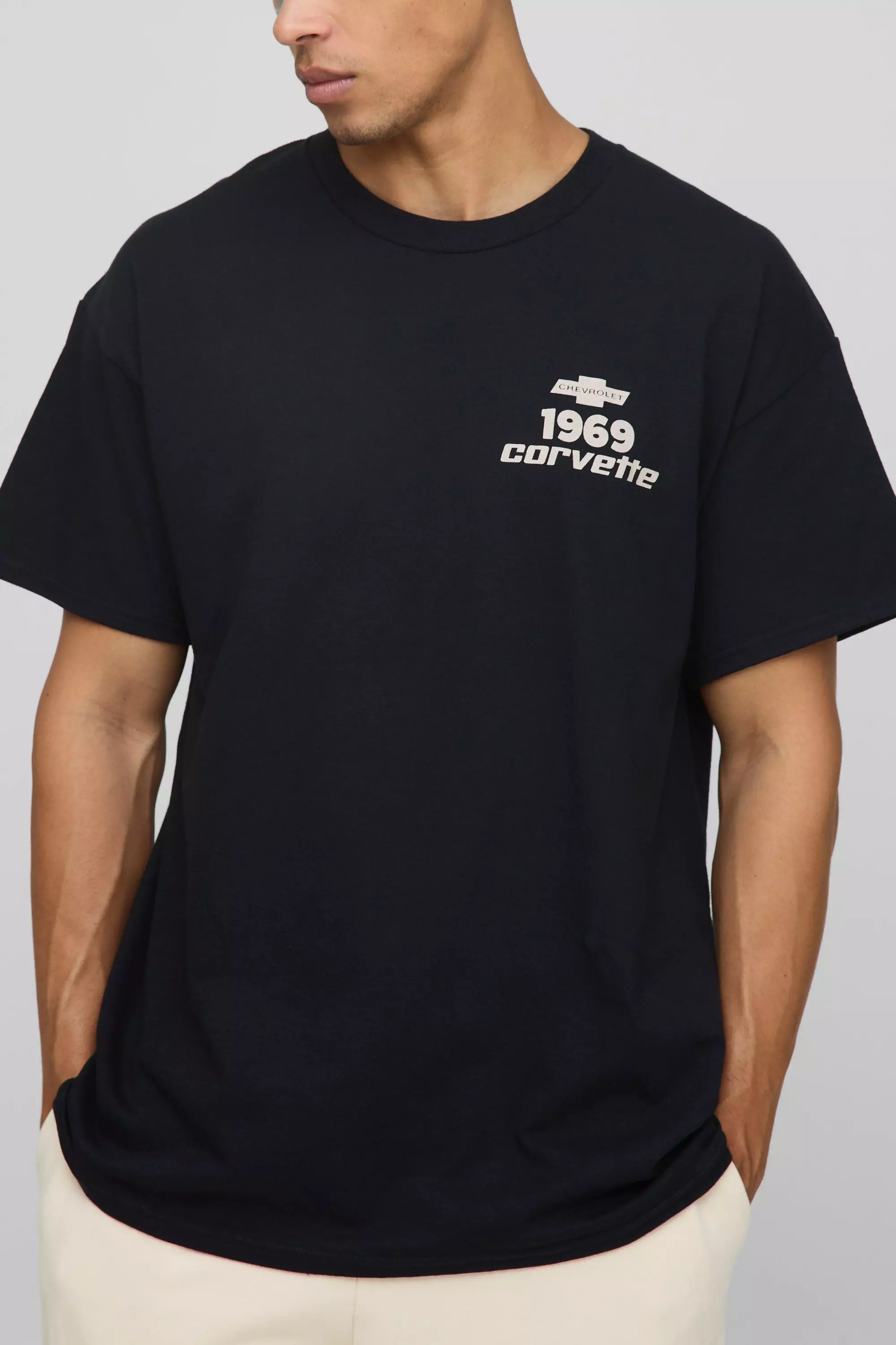 Oversized Corvette Car License T-Shirt | boohooMAN USA