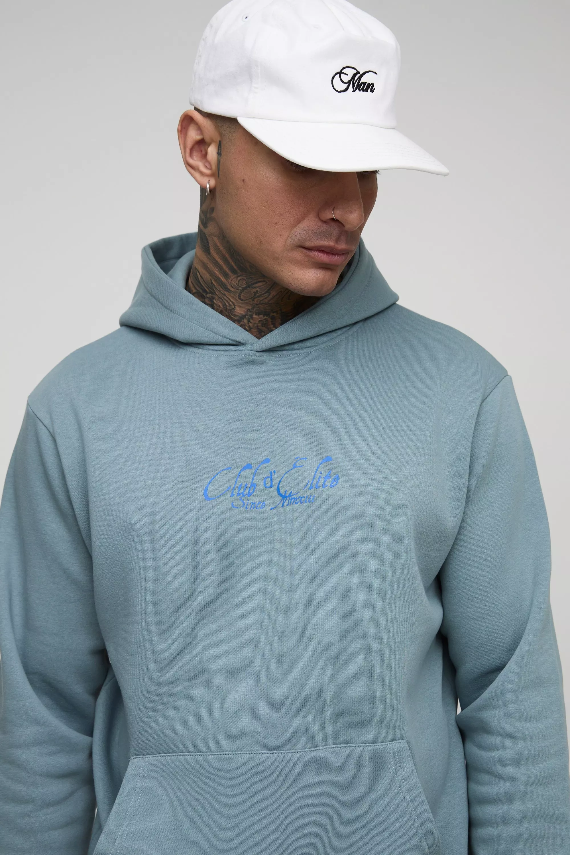 Tall Palm Print Garment Washed Regular Fit Hoodie | boohooMAN USA