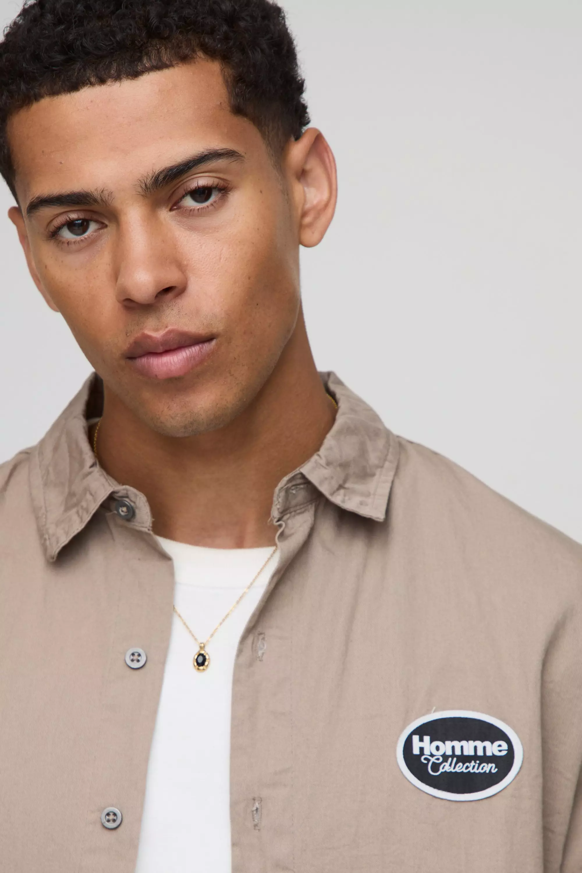Oversized Half Sleeve Washed Revere Shirt | boohooMAN USA