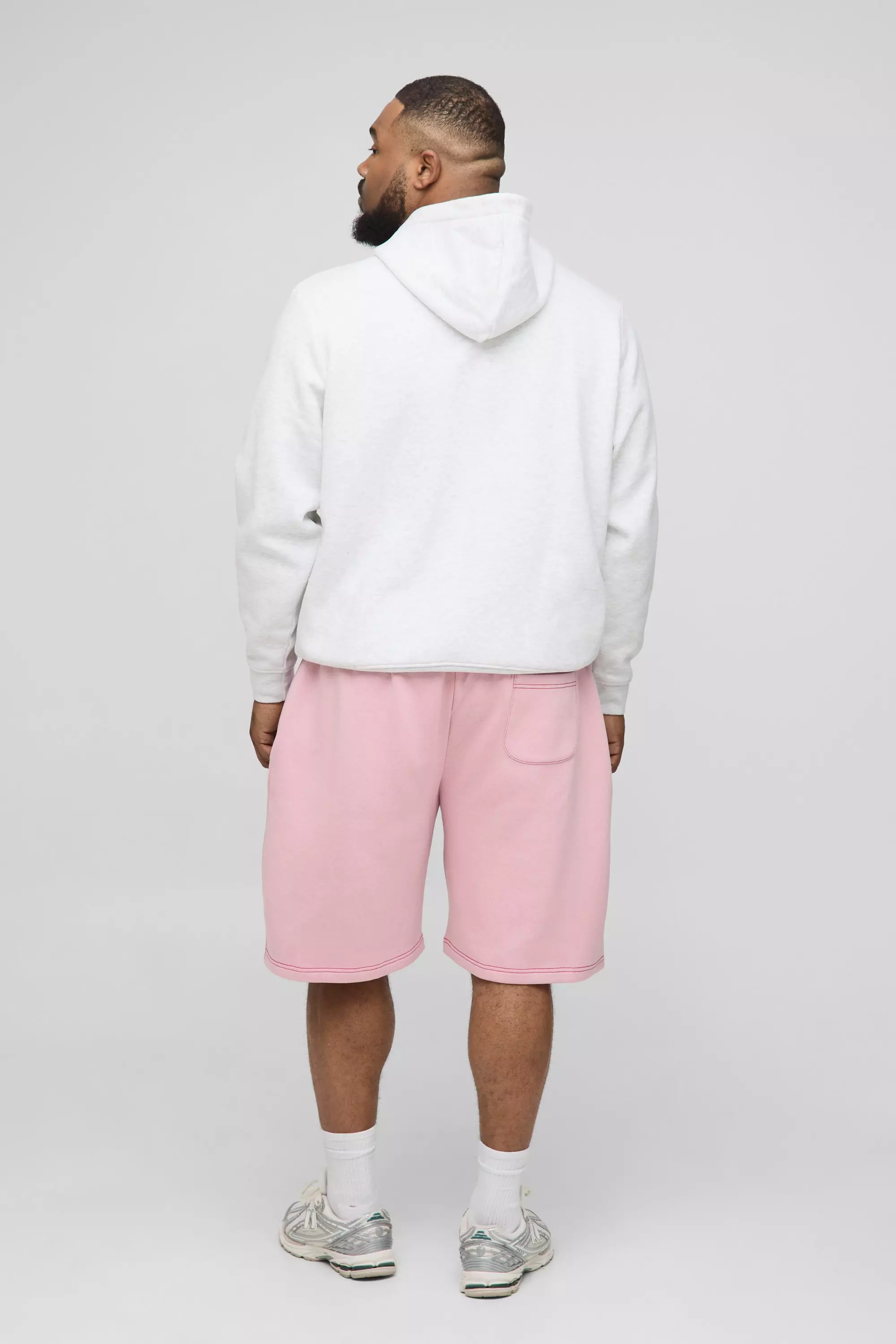 Pink Plus Oversized Official Contrast Stitch Shorts alternative image