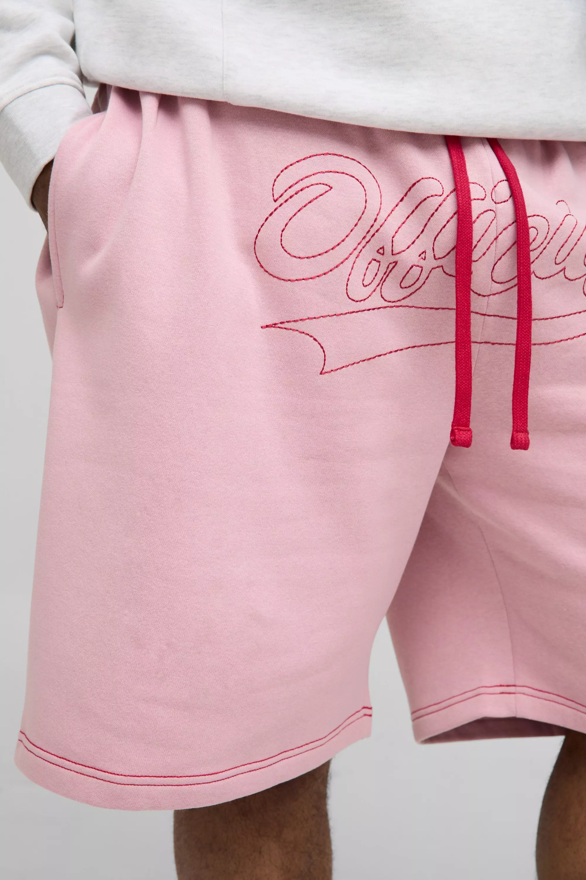 Pink Plus Oversized Official Contrast Stitch Shorts alternative image