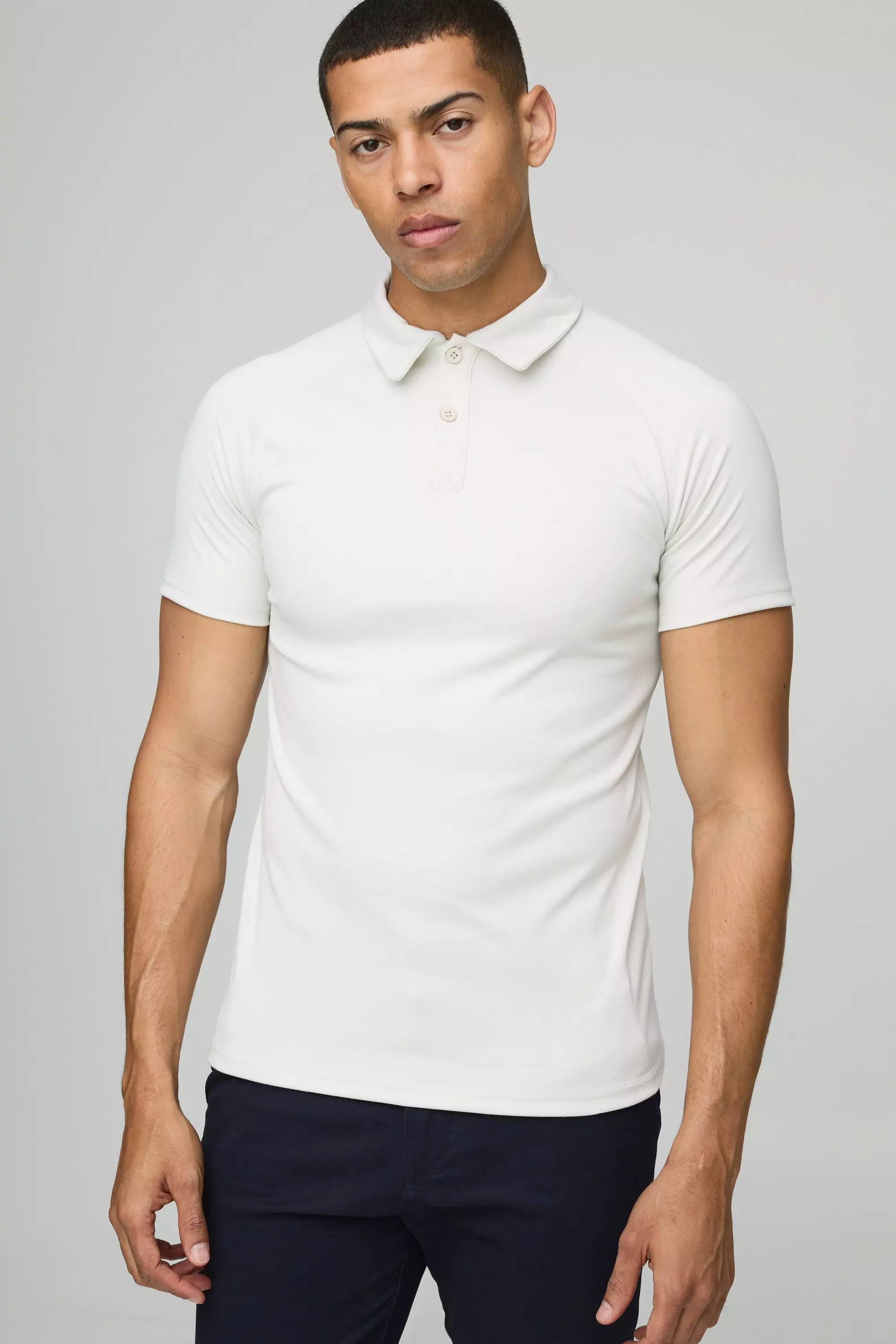 Muscle-Fit Poloshirt, Grey alternatives Bild