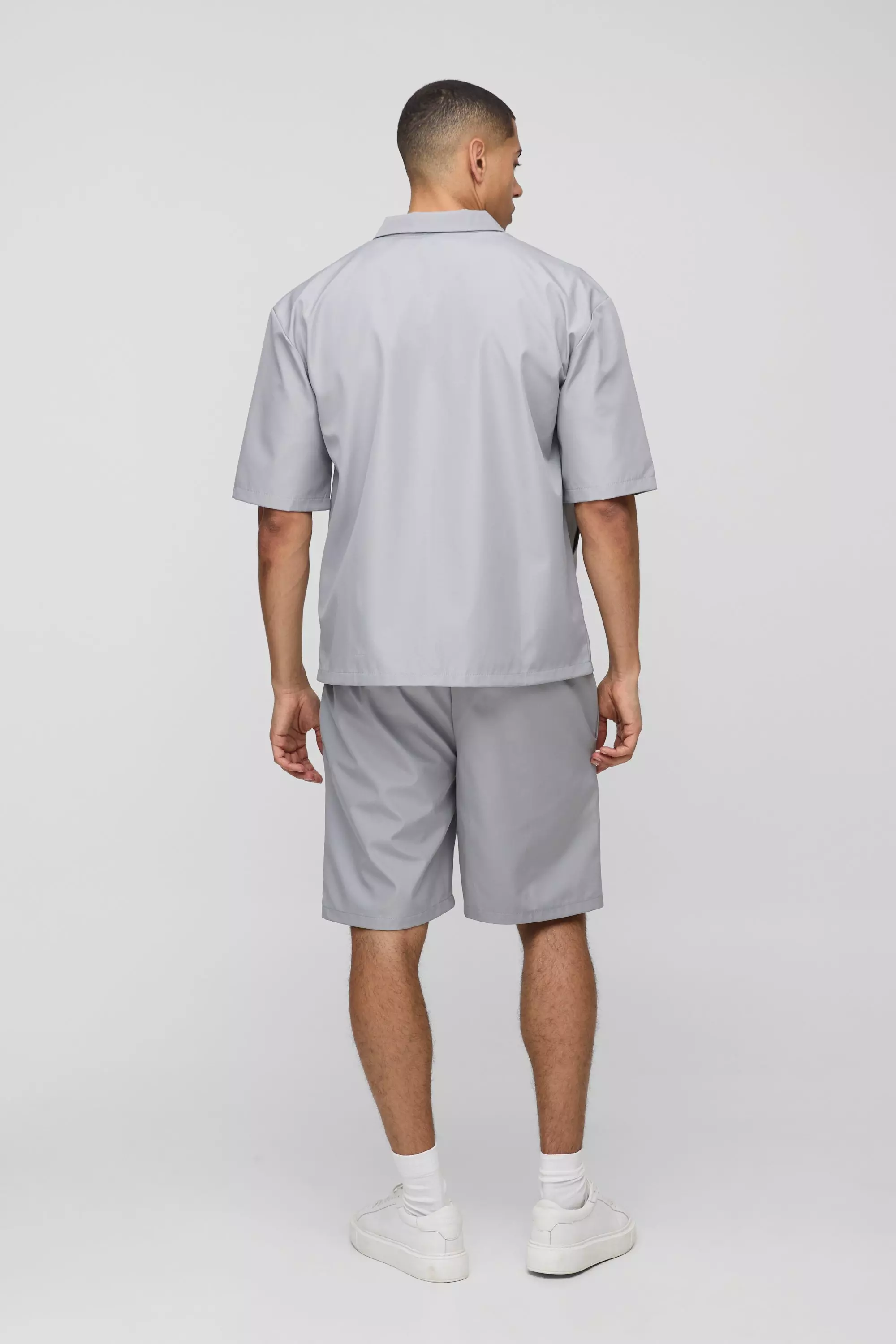 Grey Carpenter Detail Regular Fit Short Sleeve Set alternative image