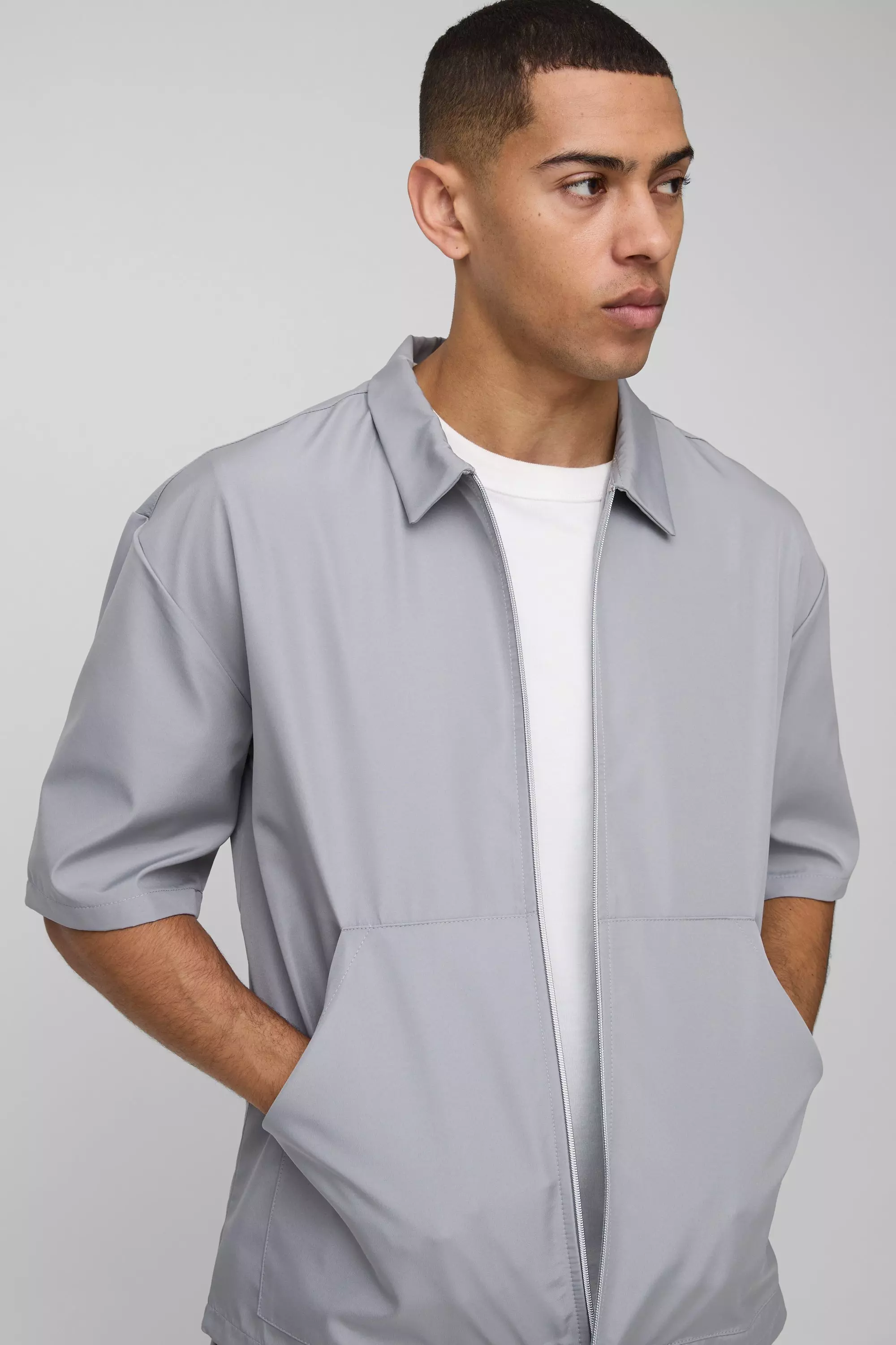Grey Carpenter Detail Regular Fit Short Sleeve Set alternative image