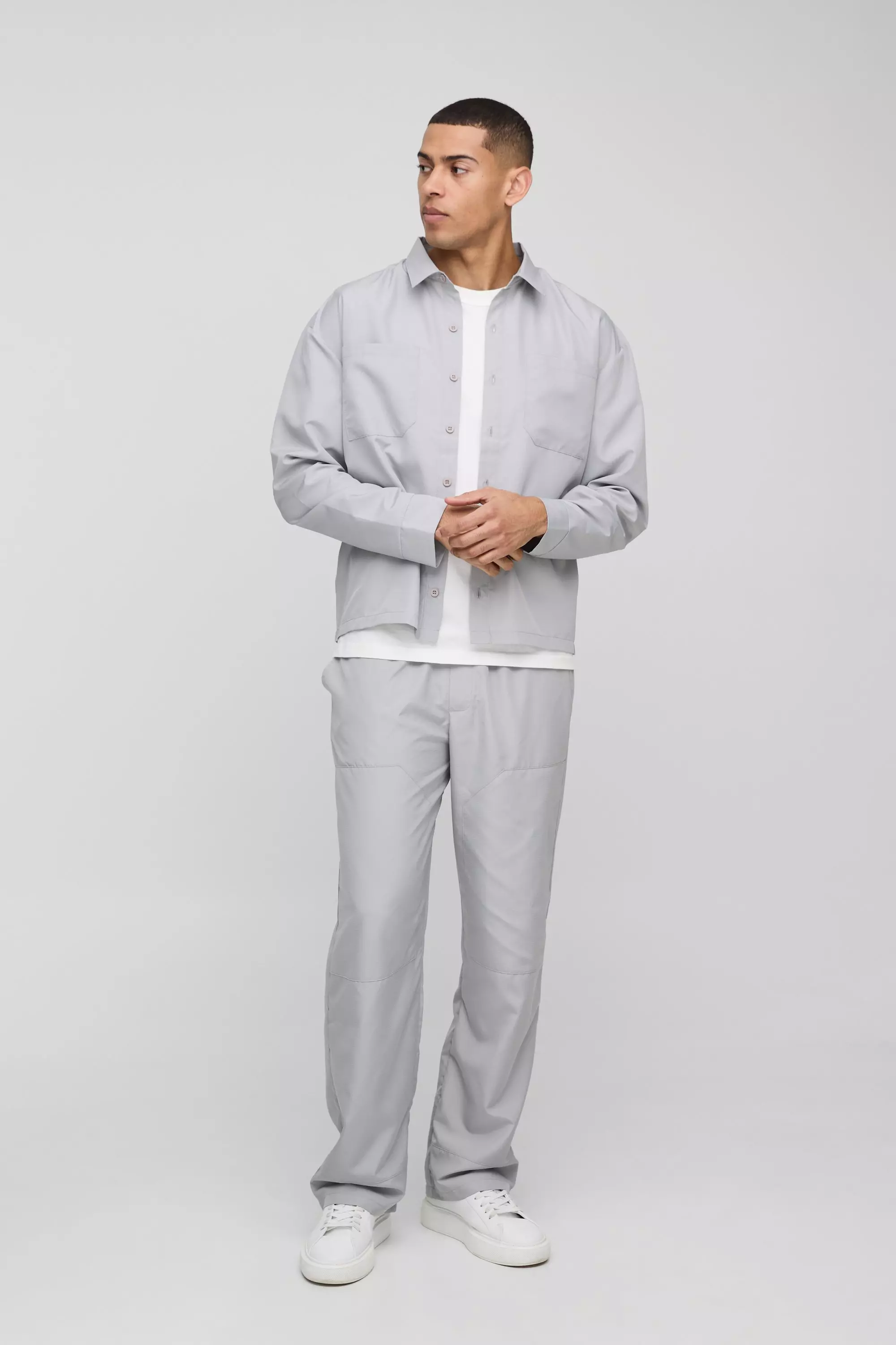 Set oversize in nylon ripstop, Grey immagine alternativa