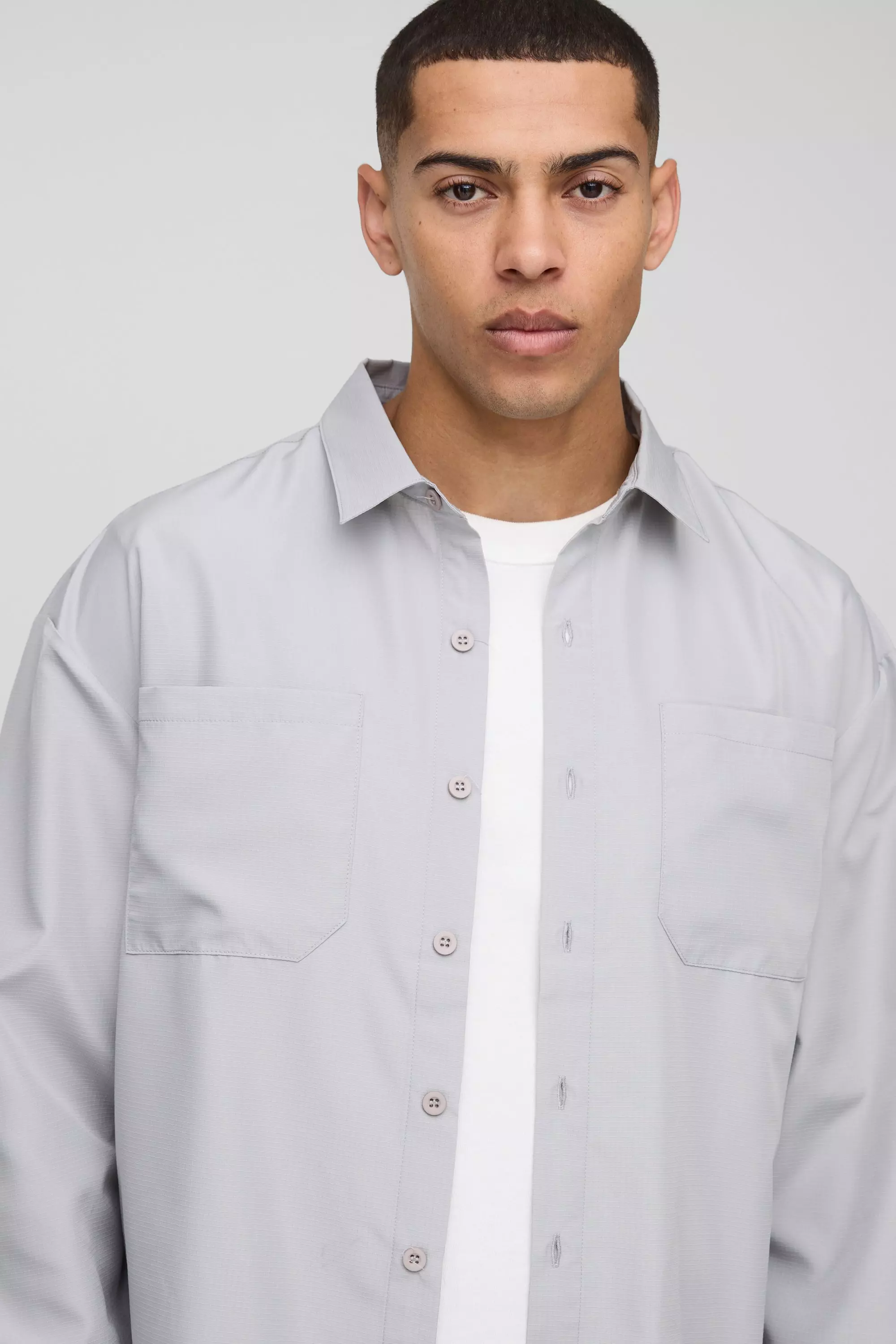 Set oversize in nylon ripstop, Grey immagine alternativa