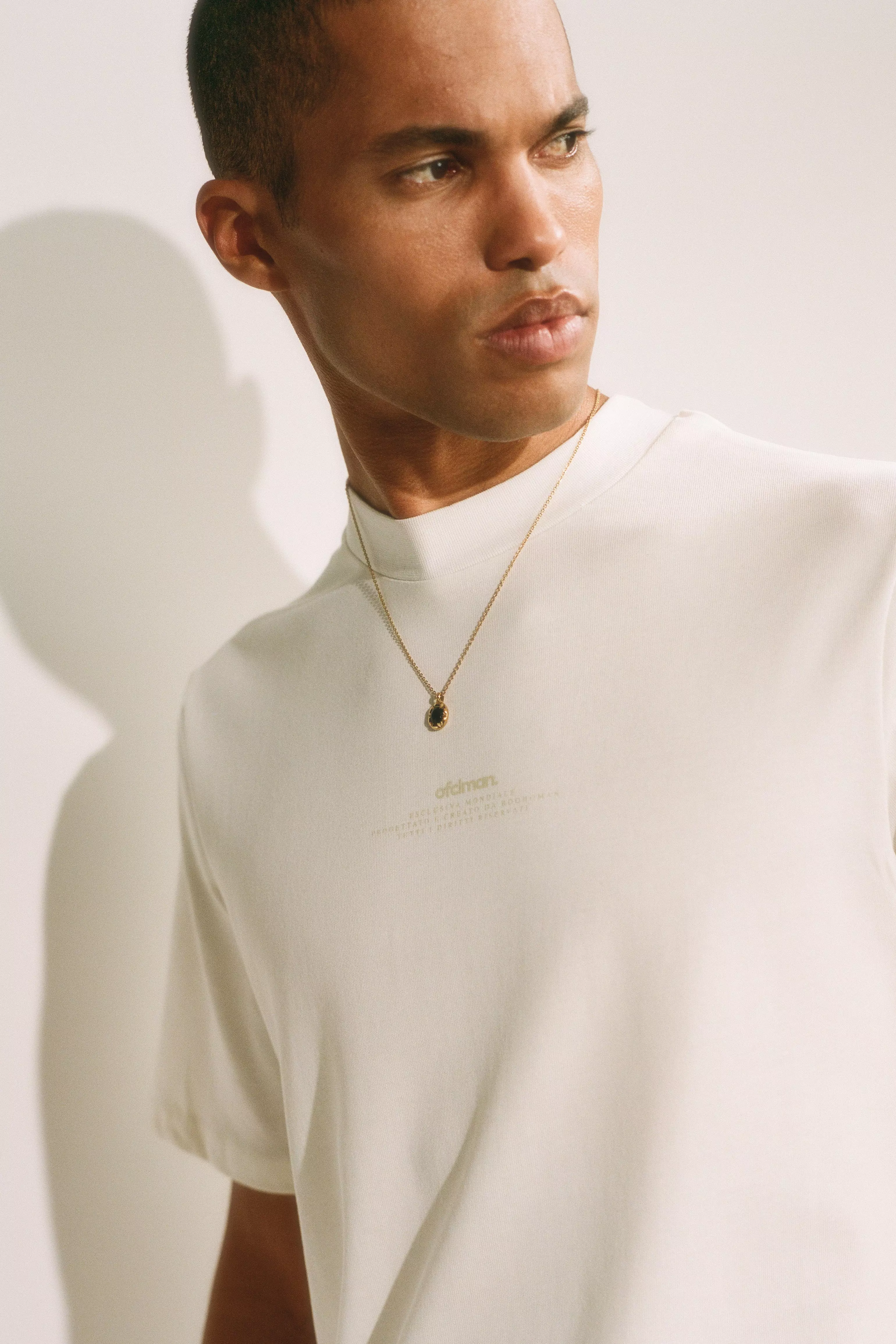 Oversized Tonal Printed Extended Neck T-Shirt | boohooMAN USA
