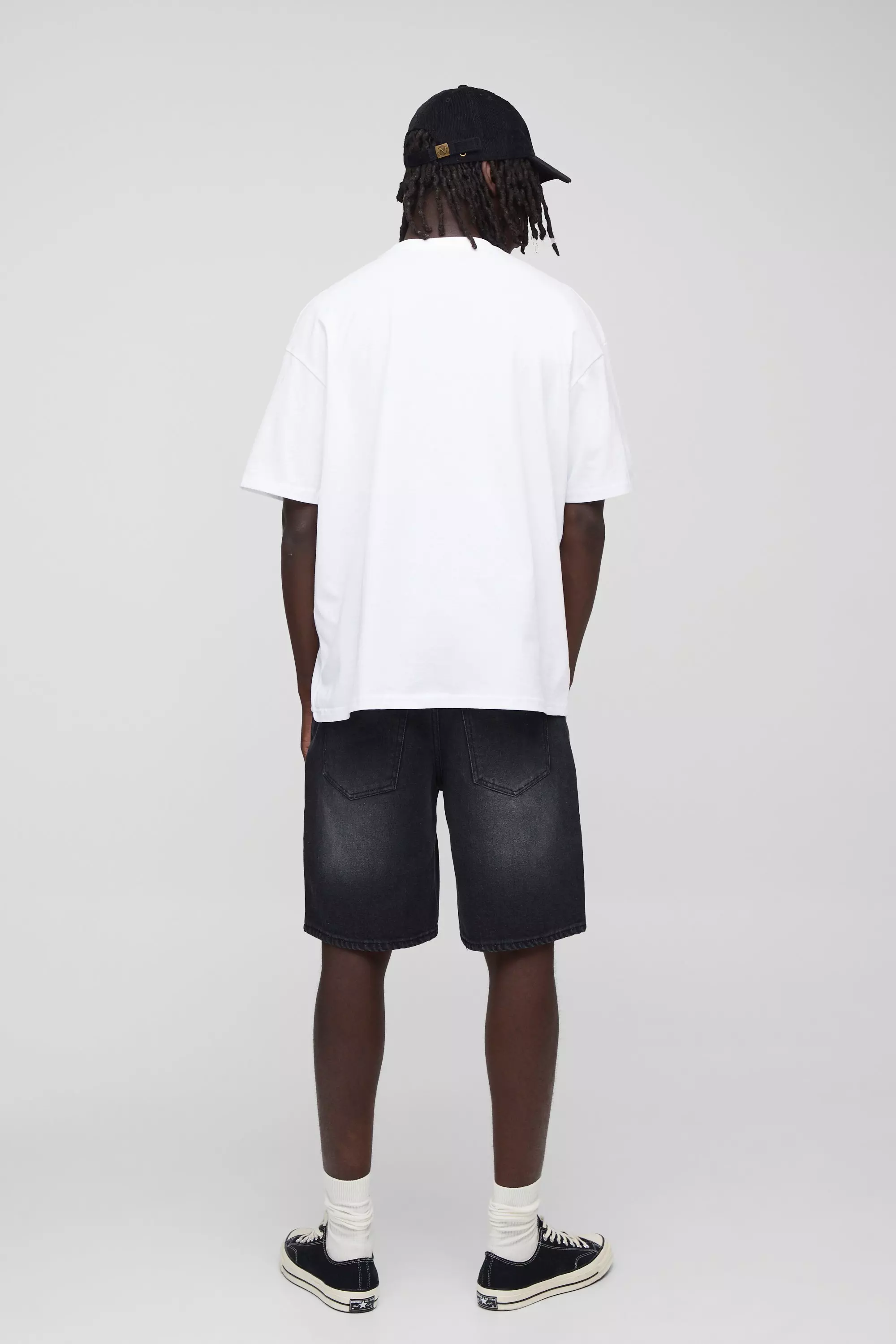 T-Shirt Oversize Bm Beach Con Stampa Di Paesaggio, White immagine alternativa