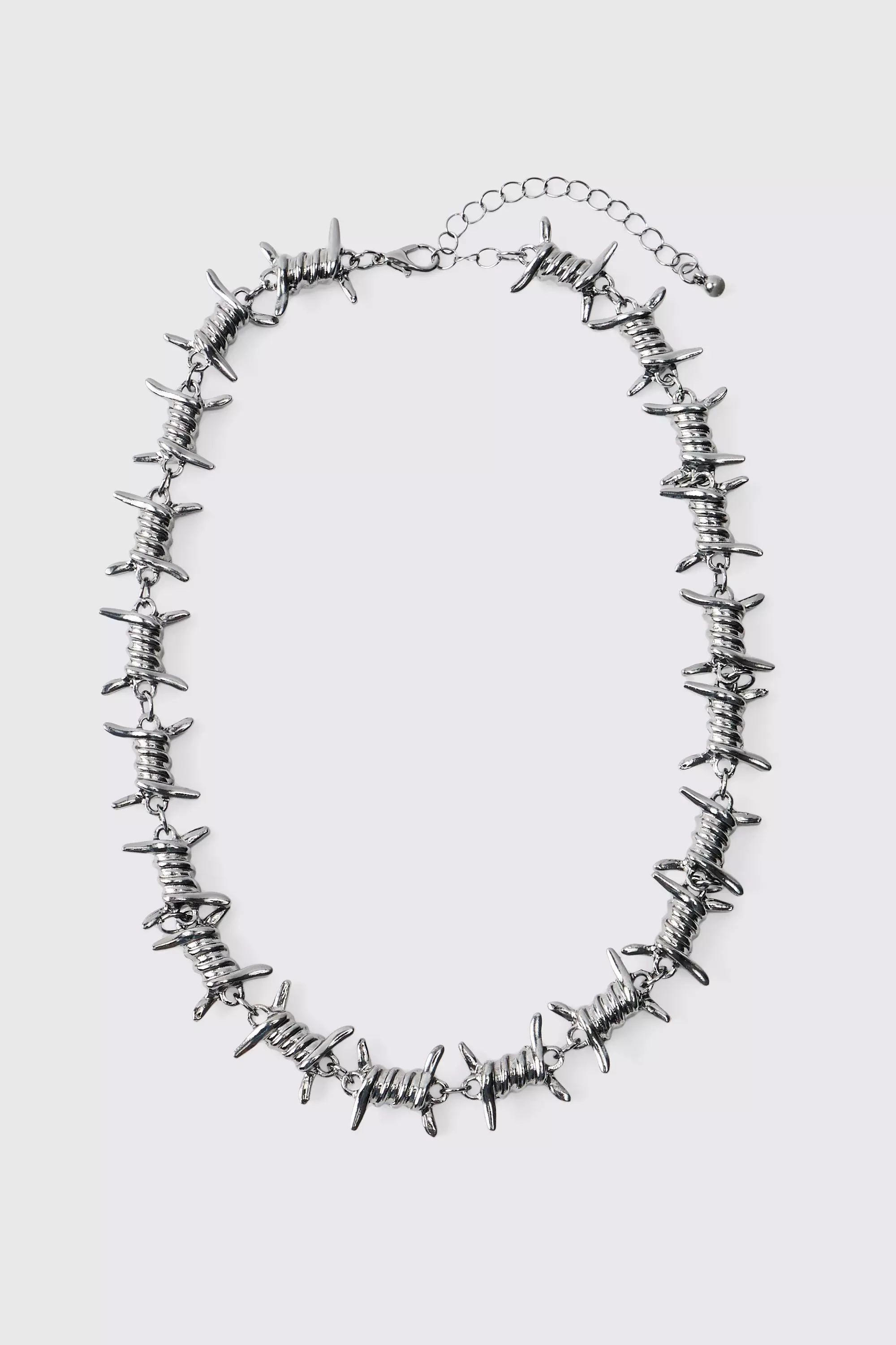 Collier argenté à motif barbelé, Gun metal autre image