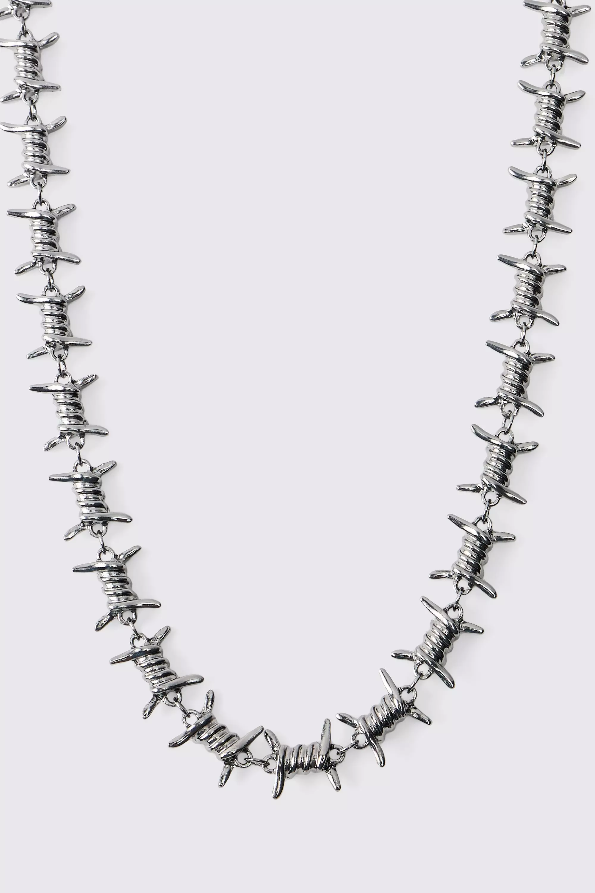 Collier argenté à motif barbelé, Gun metal autre image