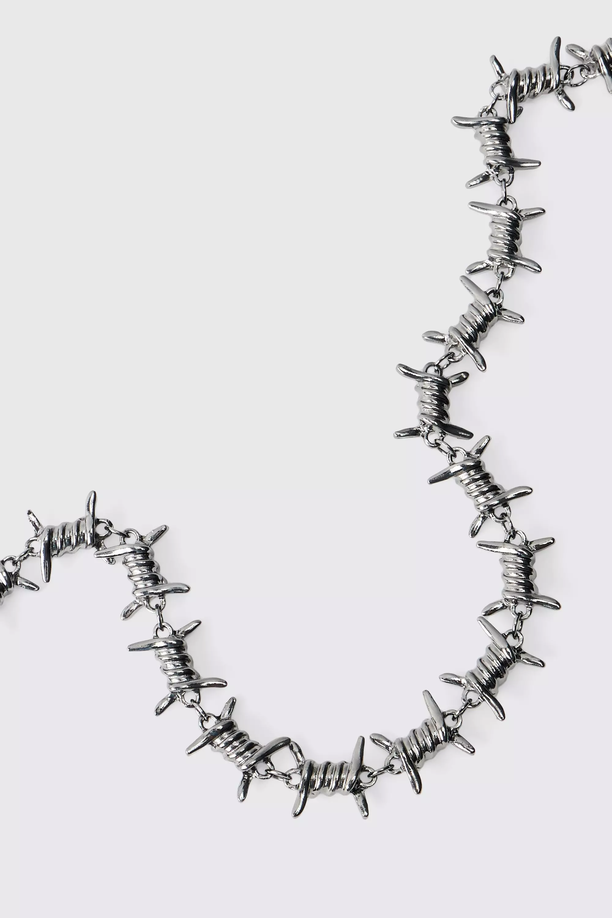 Collier argenté à motif barbelé, Gun metal autre image