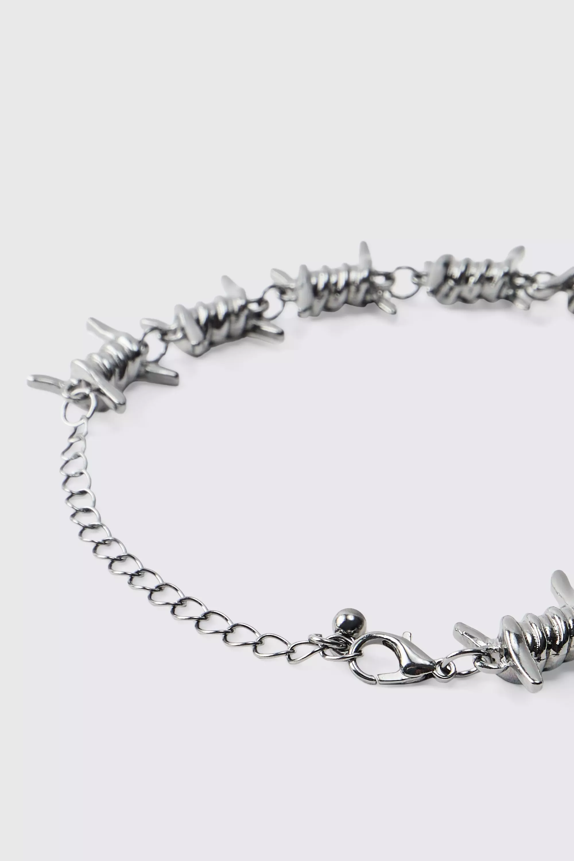 Collier argenté à motif barbelé, Gun metal autre image