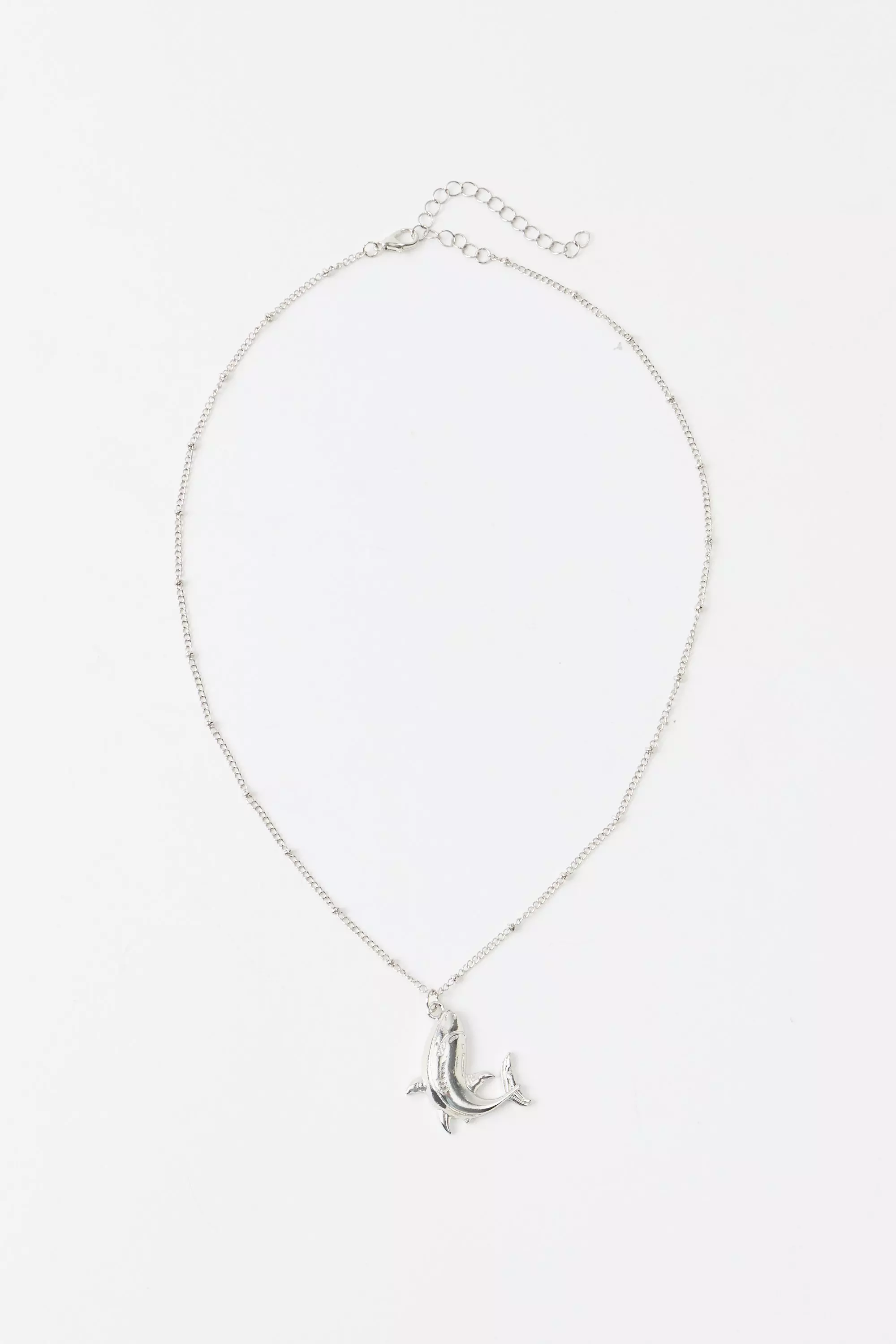 Collier argenté à imprimé requin, Silver autre image