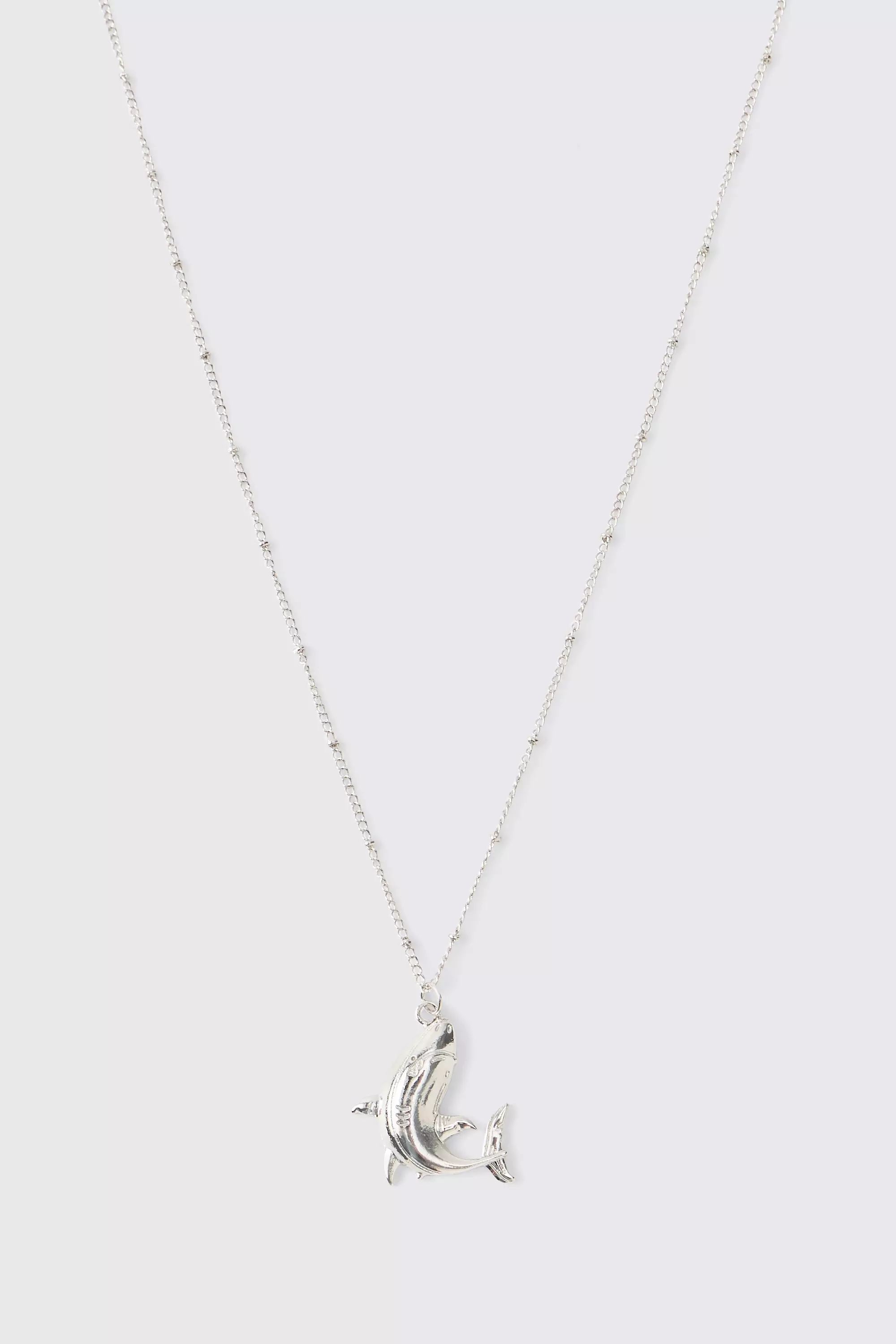 Collier argenté à imprimé requin, Silver autre image