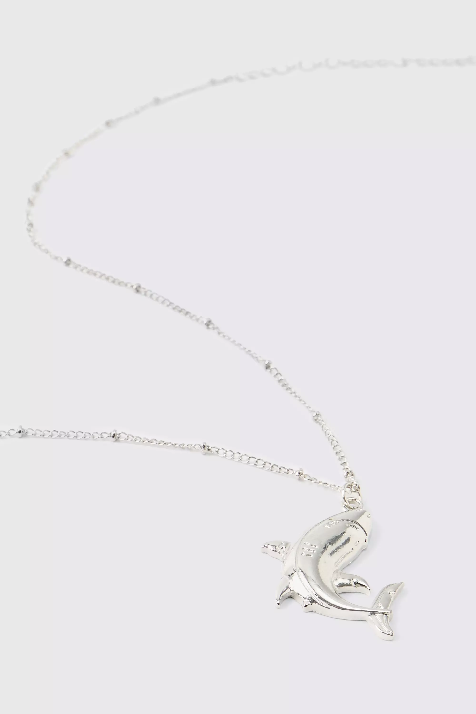 Collier argenté à imprimé requin, Silver autre image