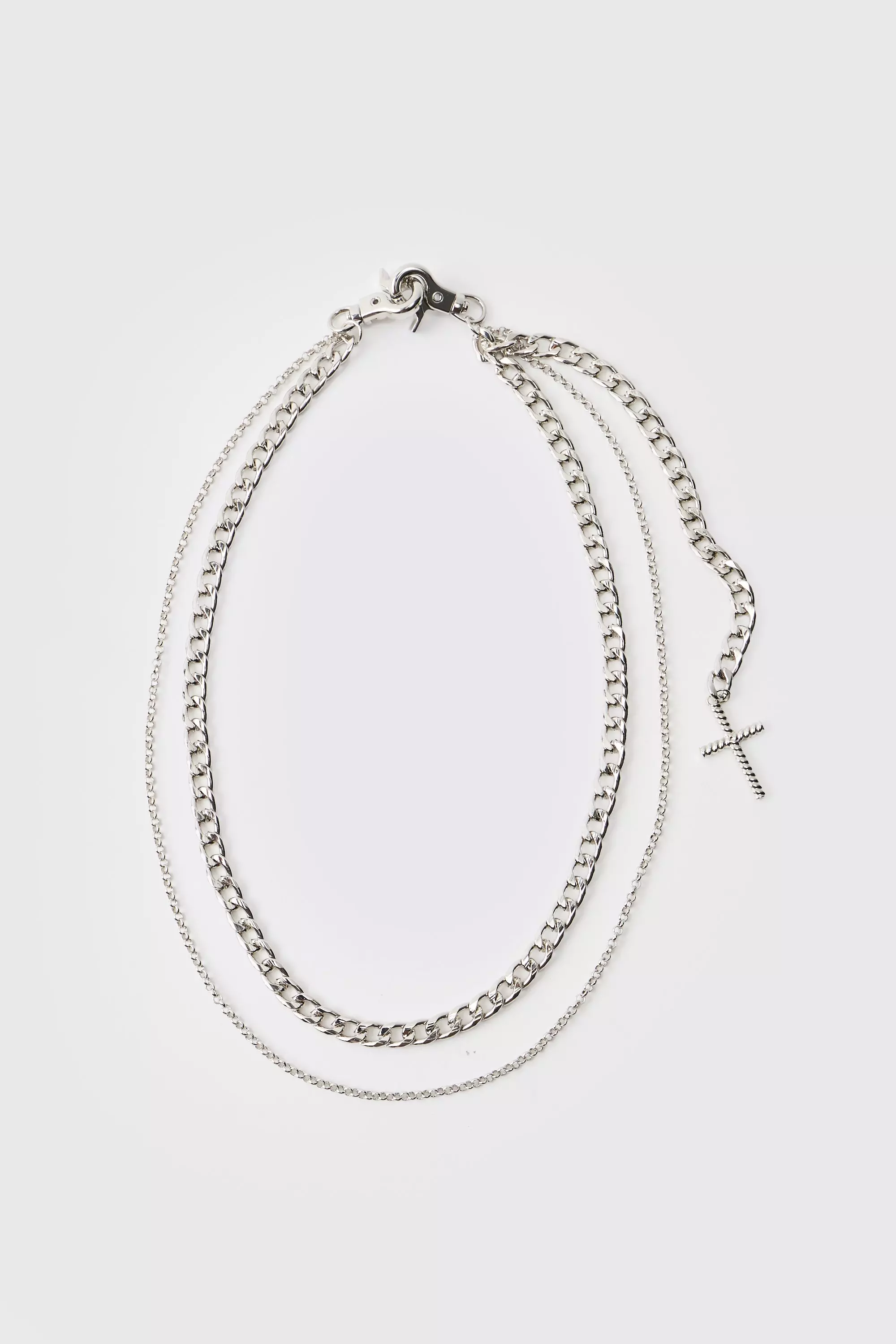 Chaîne de jean à pendentif croix, Silver autre image