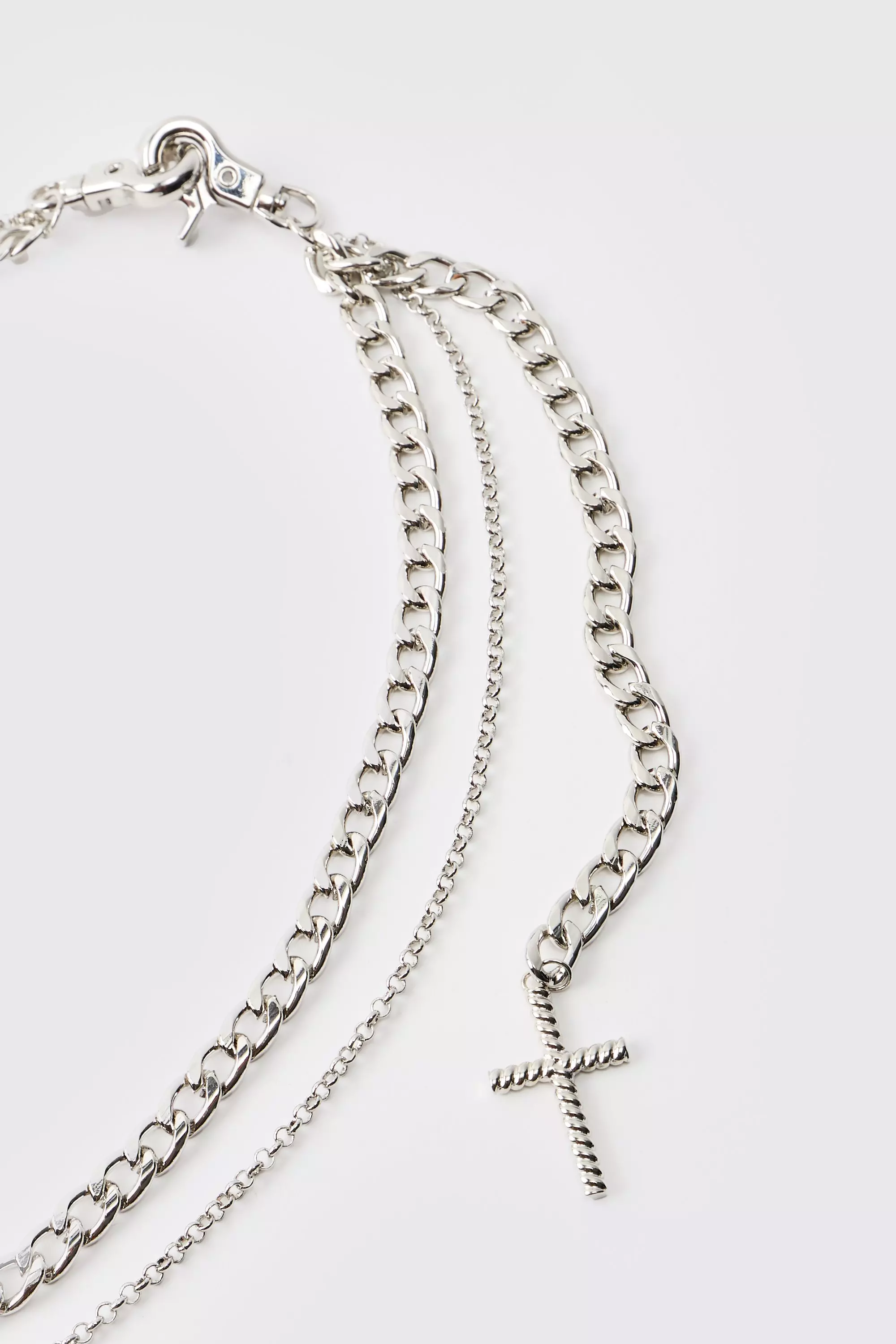 Chaîne de jean à pendentif croix, Silver autre image