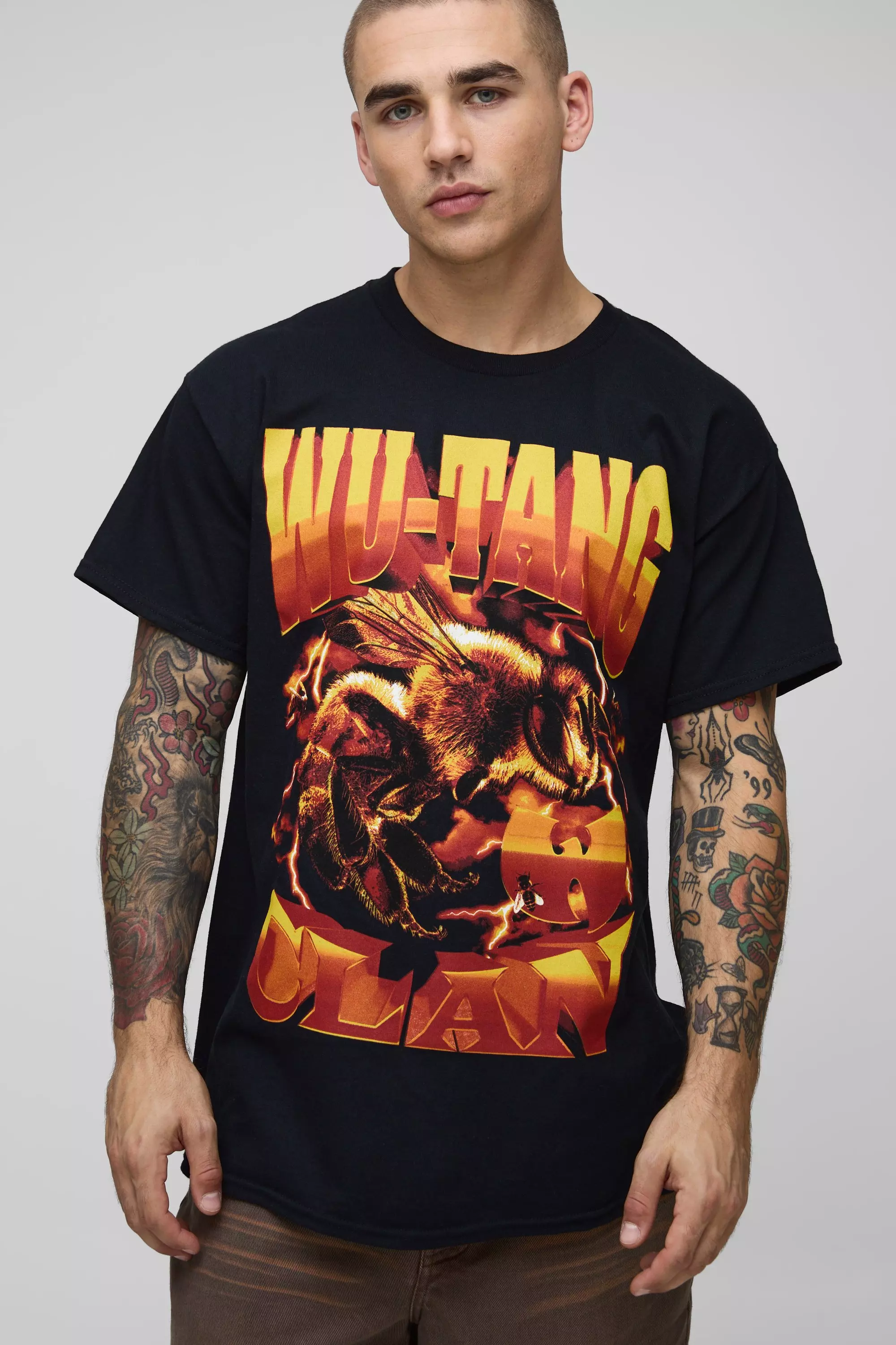 Black Oversized Gelicenseerd Wu-Tang T-Shirt alternatieve afbeelding