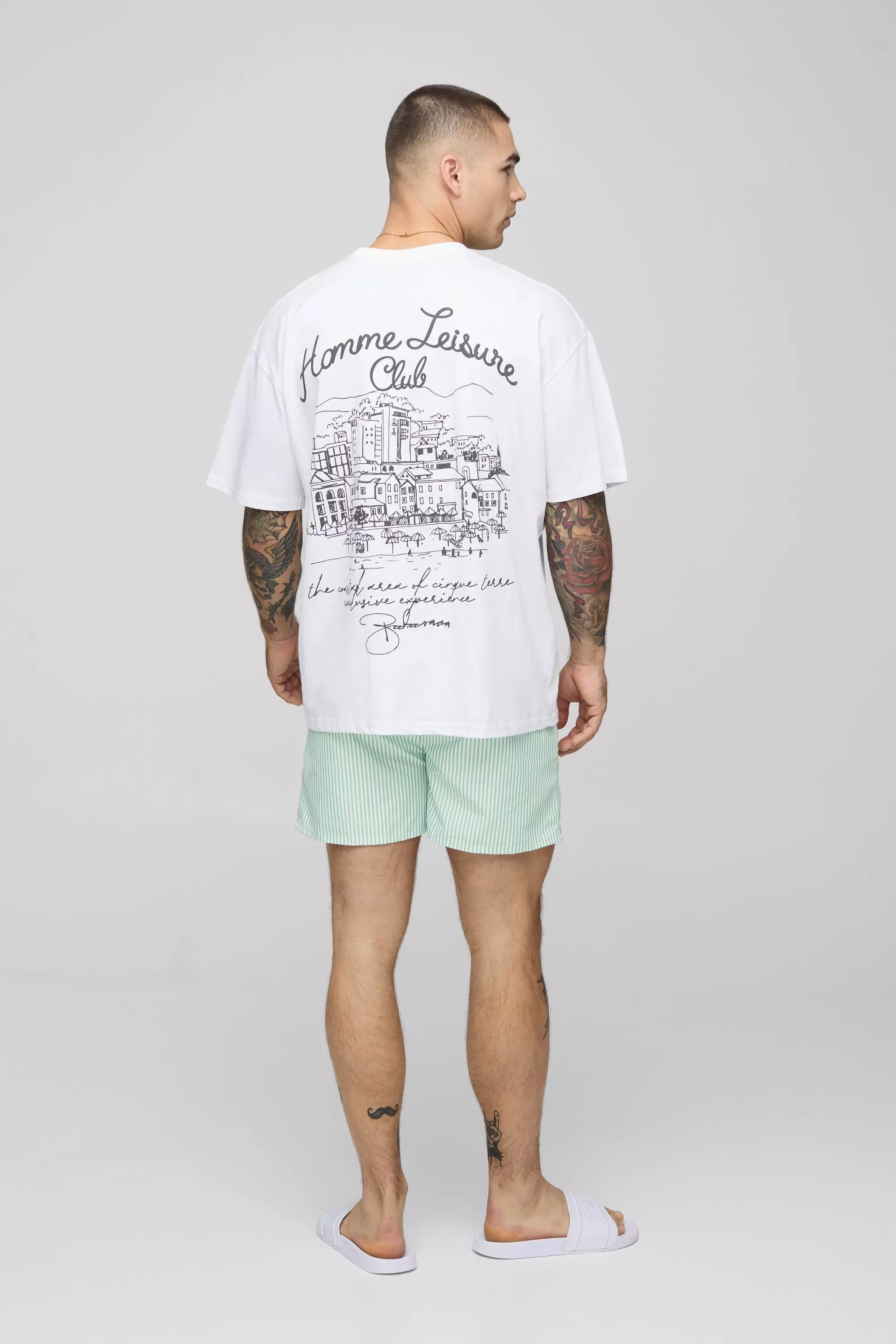 Kurze Badehose mit schmalem Streifen, Sage alternatives Bild