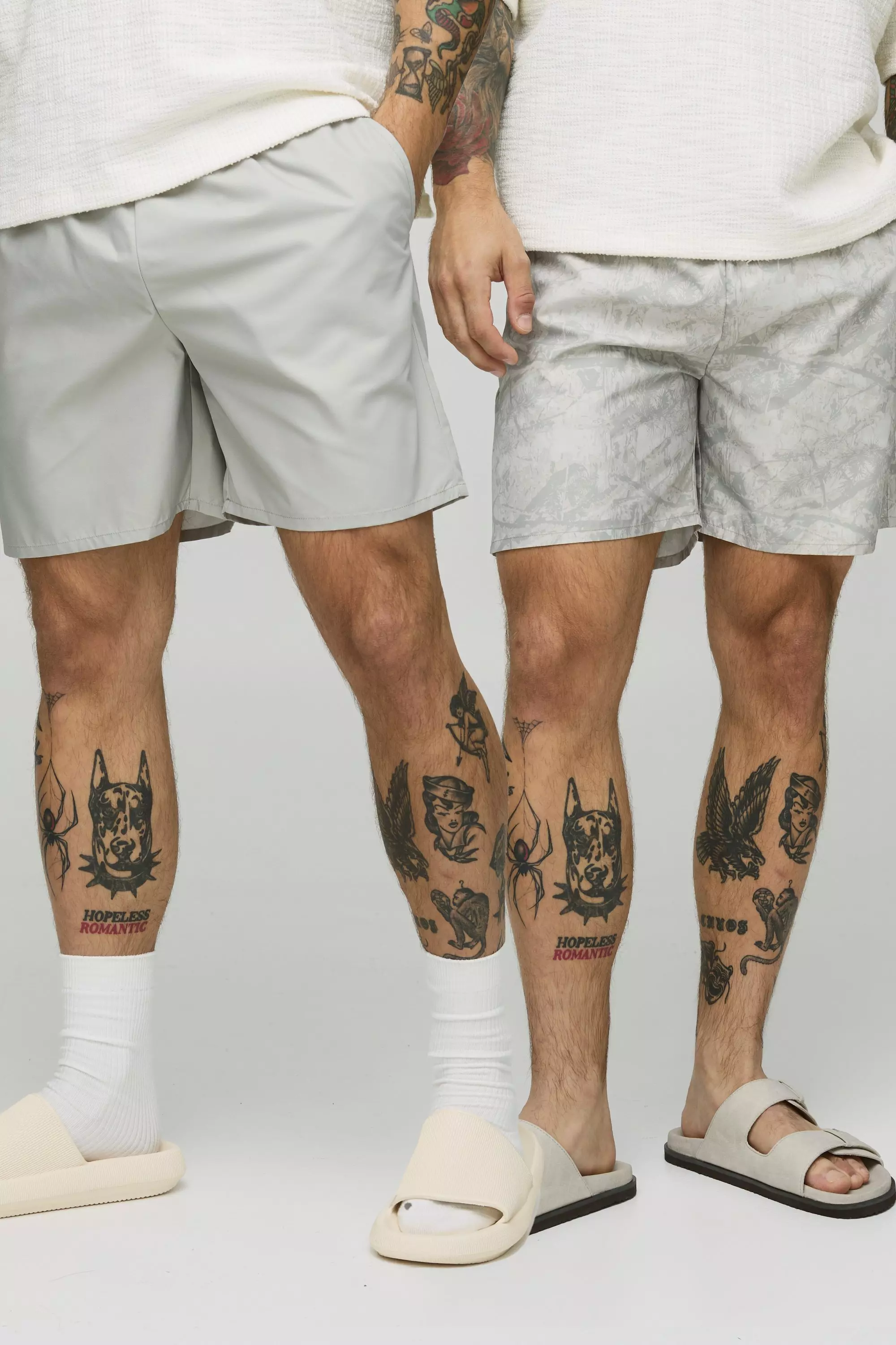 Stone 2 Pack Camo and Plain Mid Length Swim Short alternative image