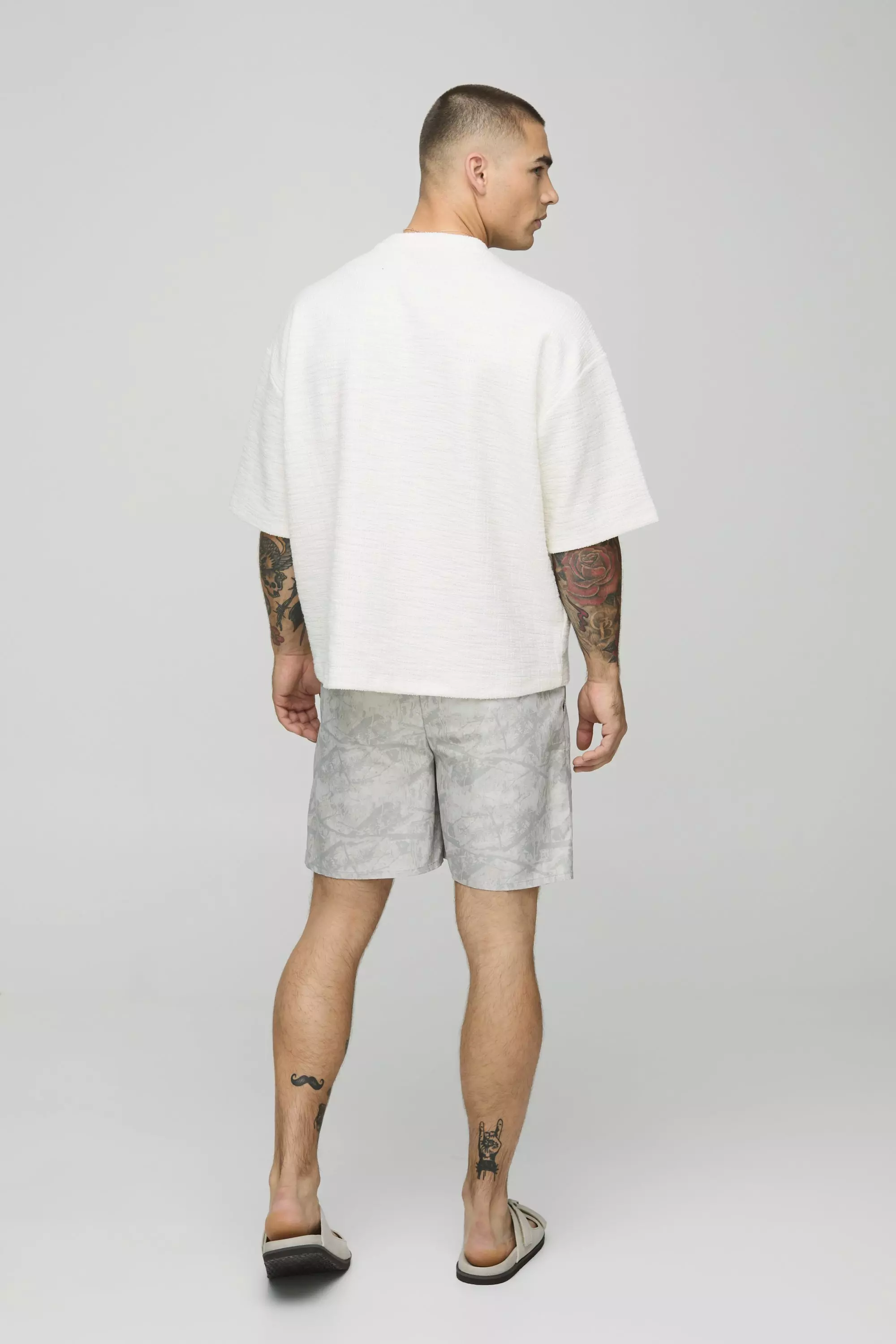 Stone 2 Pack Camo and Plain Mid Length Swim Short alternative image