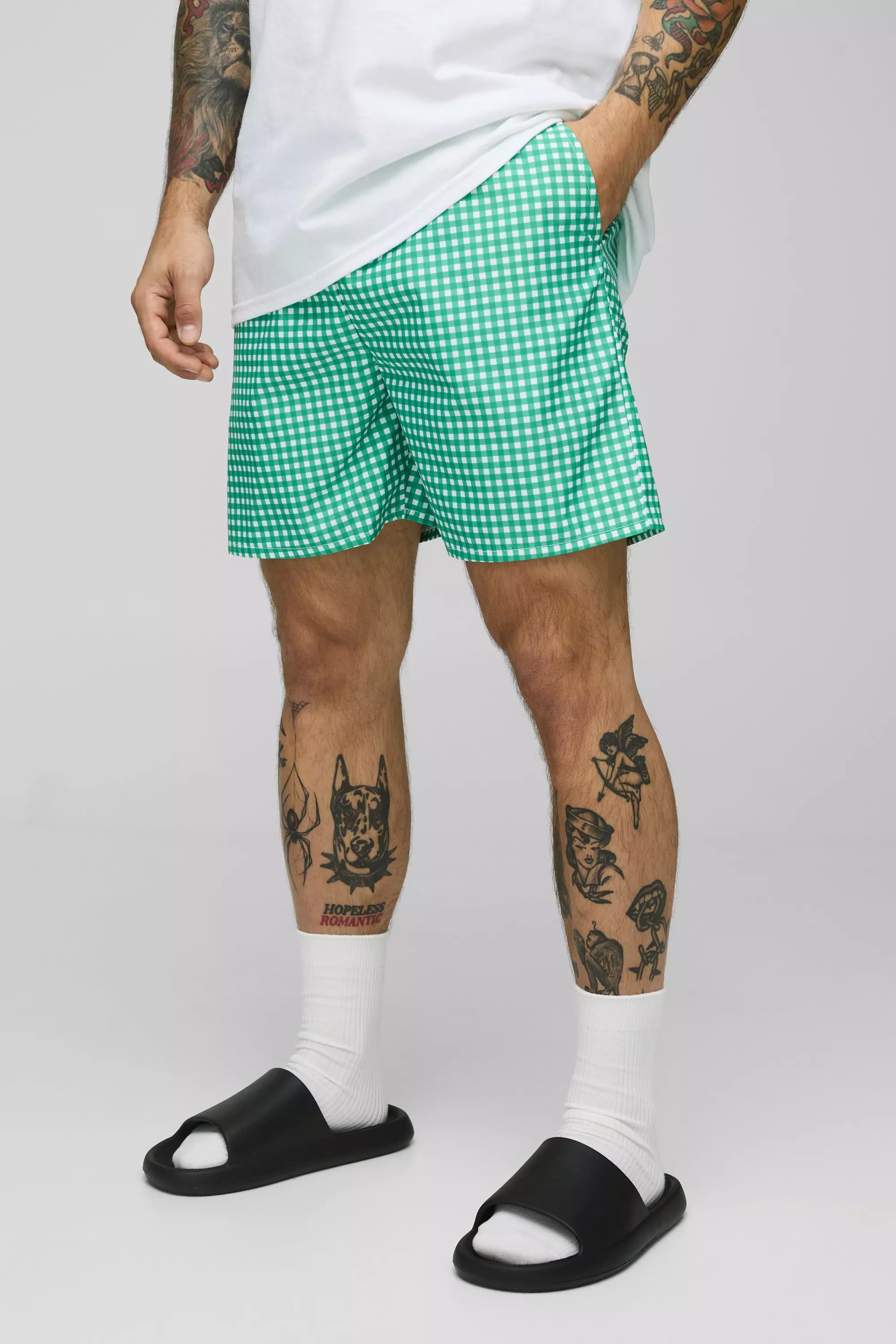 Mittellange karierte Badehose, Green alternatives Bild