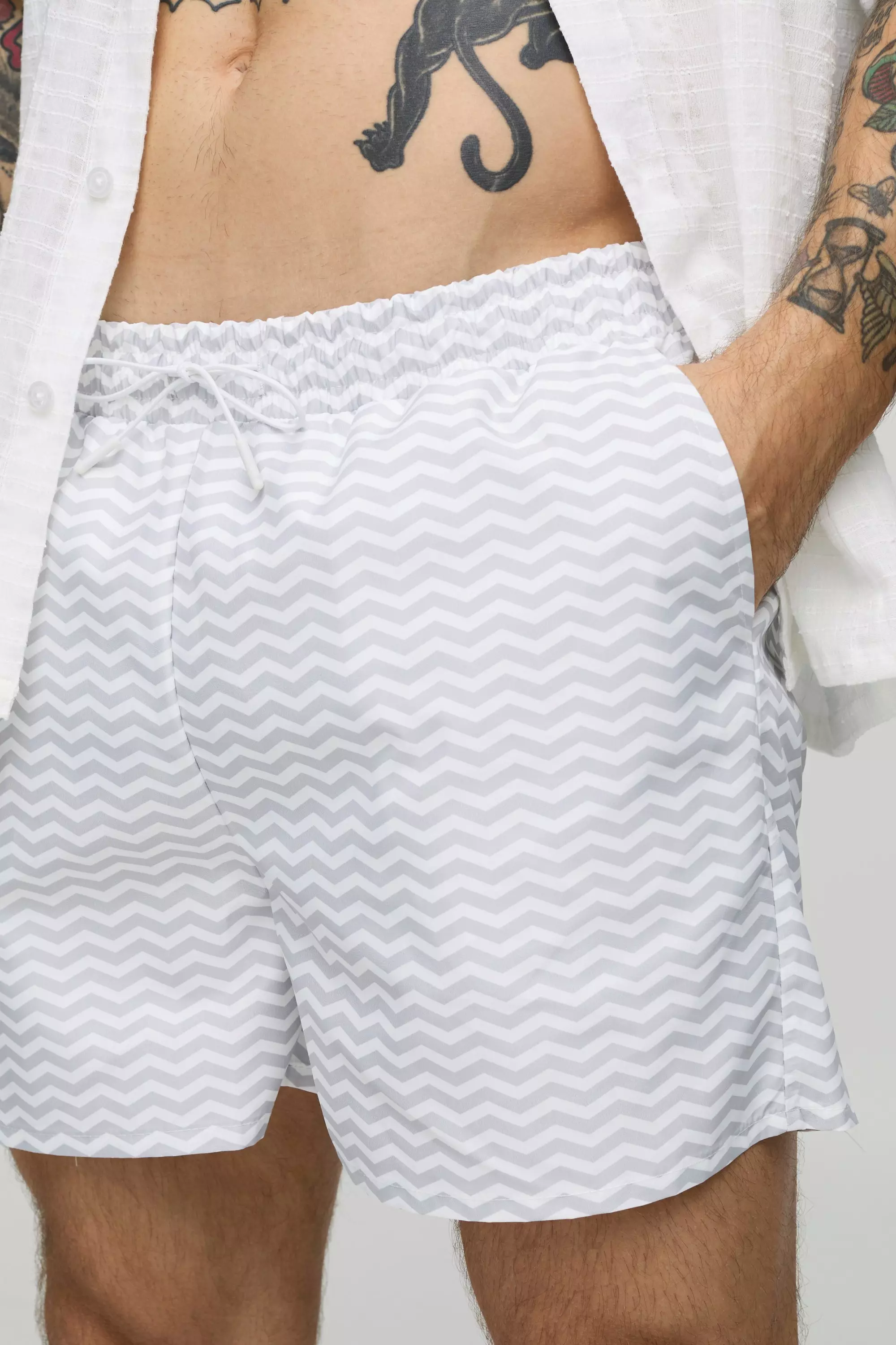 Grey Korte Zig Zag Zwembroek alternatieve afbeelding
