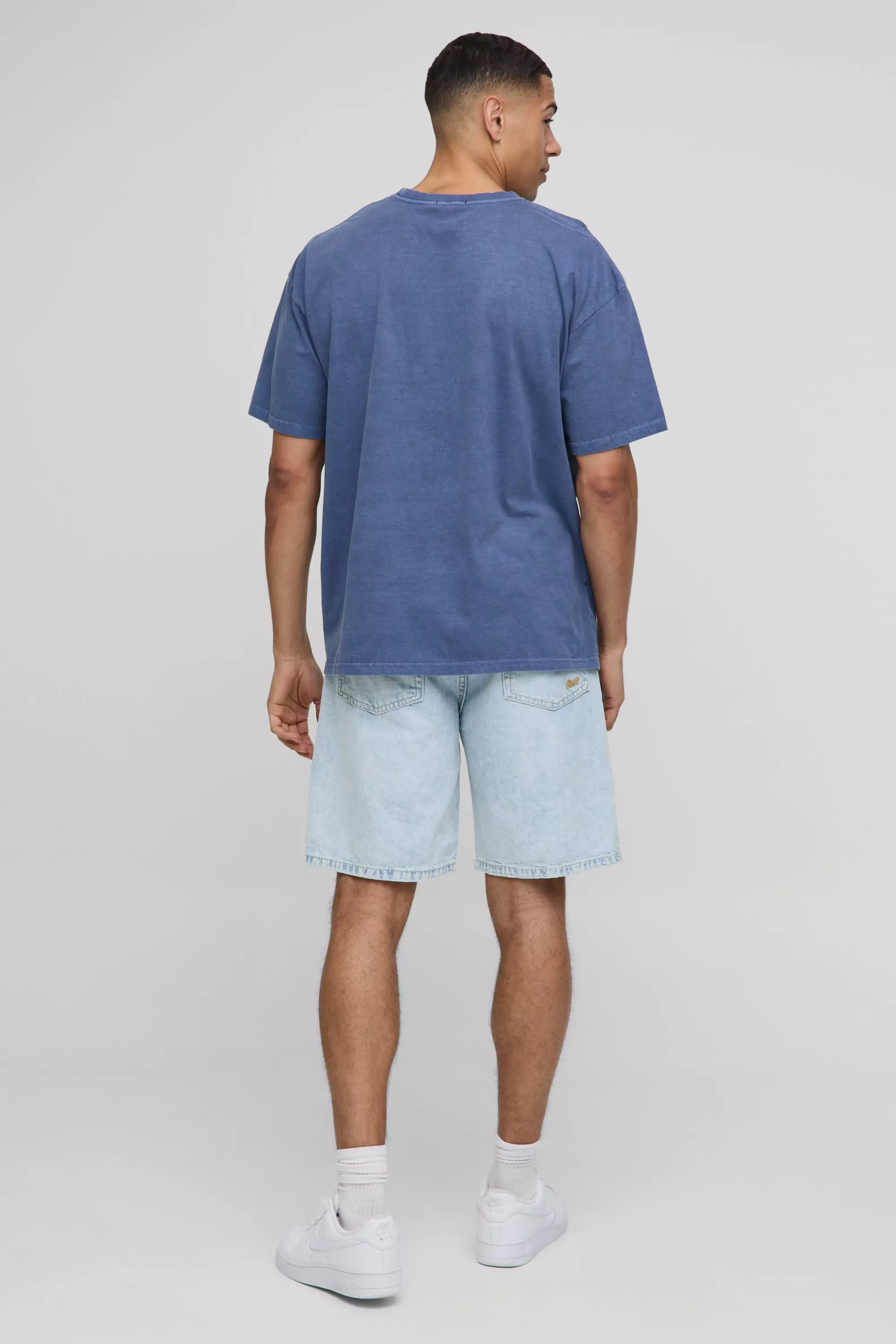 Navy Oversized Mykonos Washed Graphic T Shirt alternative image