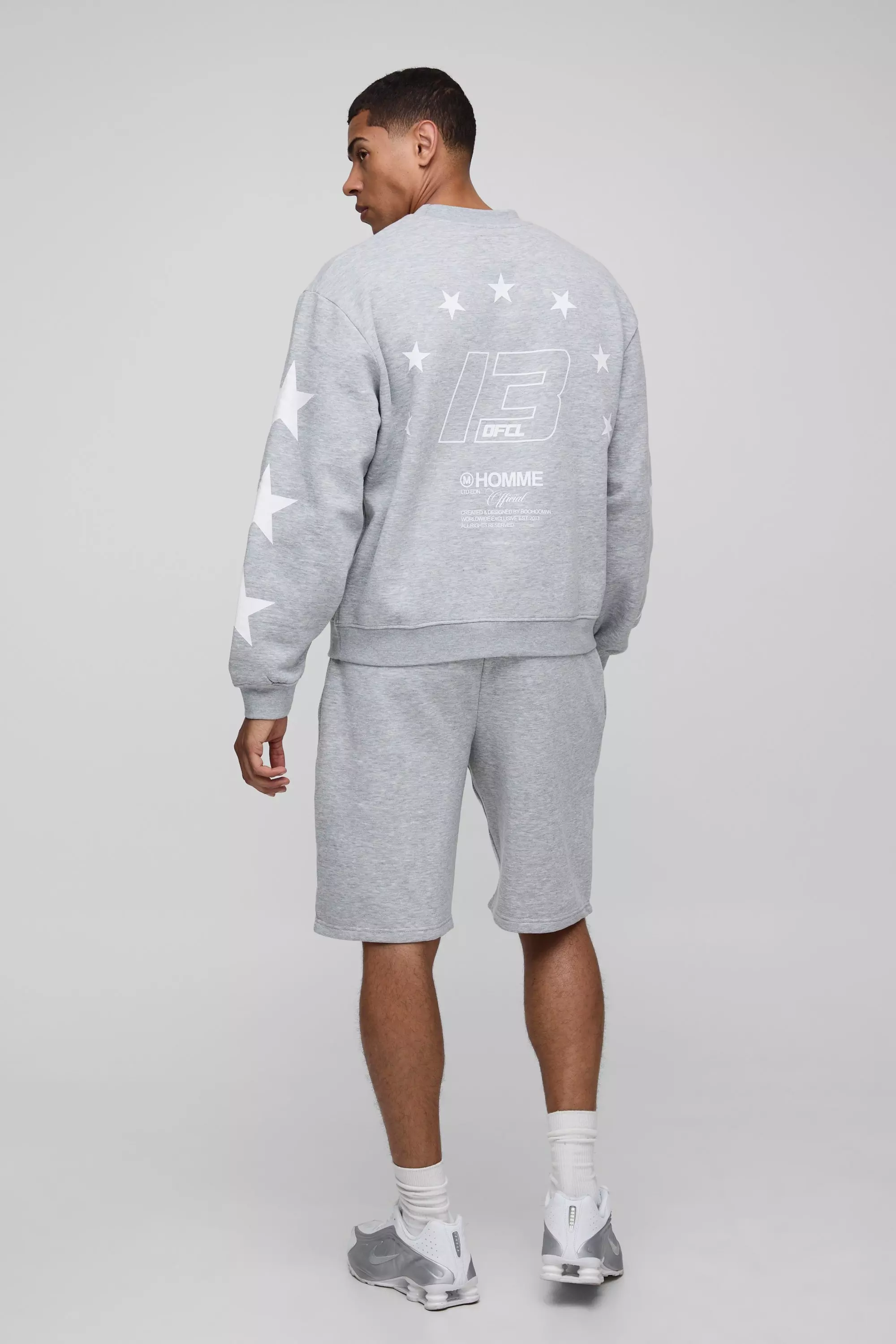 Oversized Boxy Ofcl Star Short Sweatshirt Tracksuit | boohooMAN USA